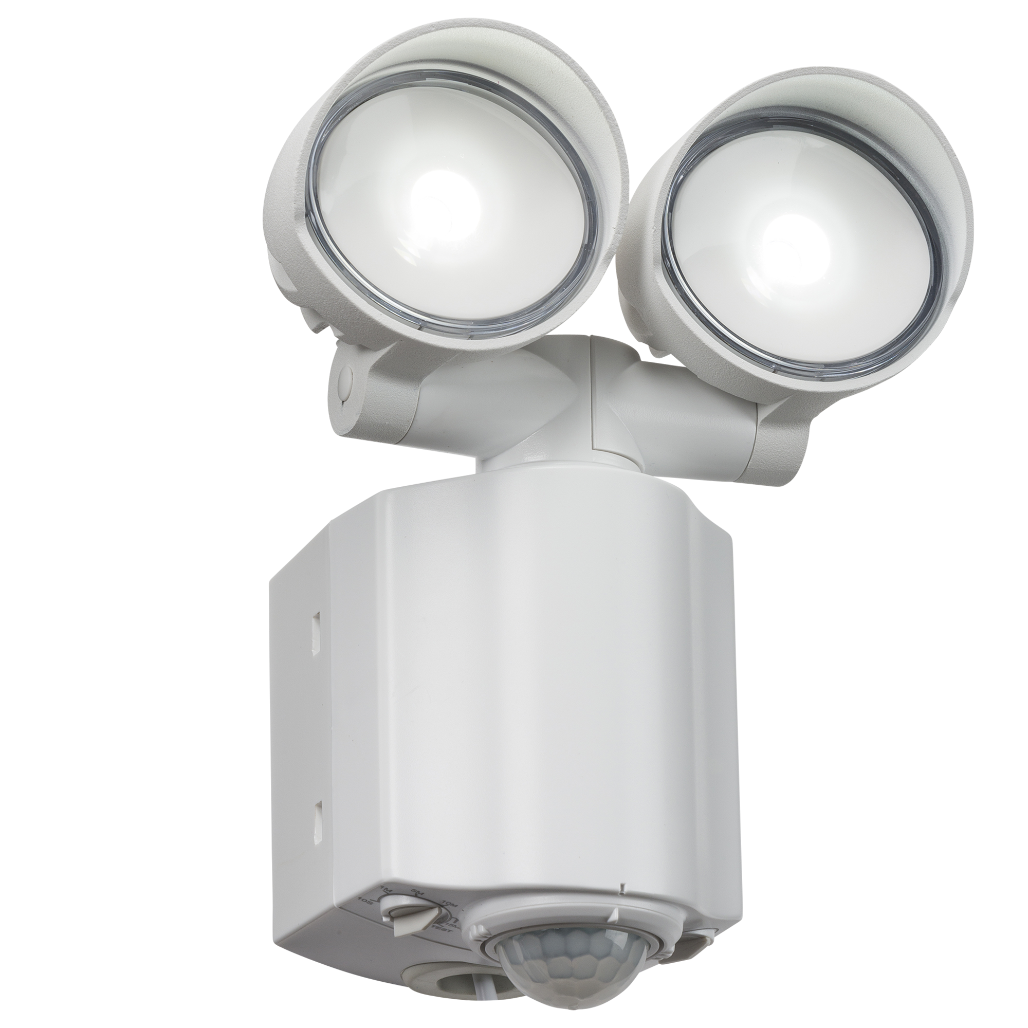 230V IP44 2x8W LED Twin Spot White Security Light With PIR - FL16W 
