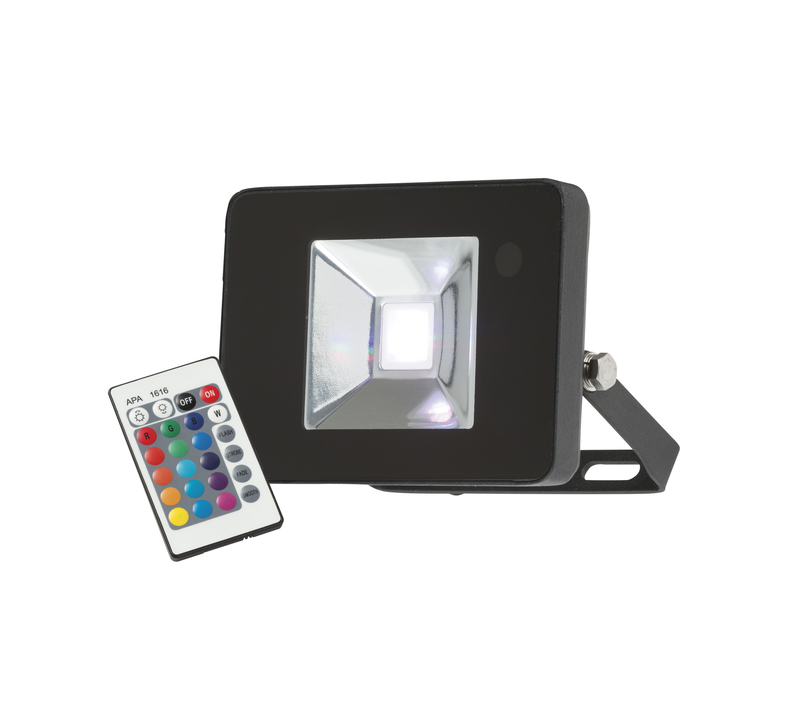 230V IP65 10W RGB LED Black Die-Cast Aluminium Floodlight - FLF10RGB 
