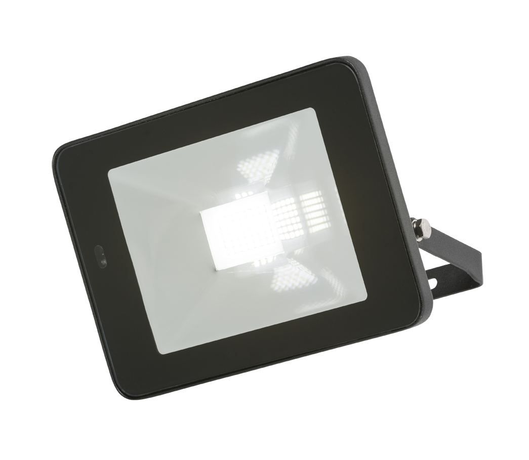 230V IP65 30W LED Black Die-Cast Aluminium Floodlight With Microwave Sensor - FLF30M 