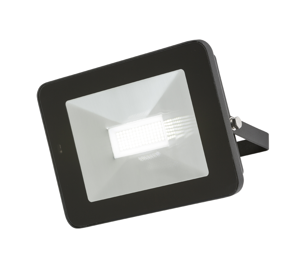 230V IP65 50W LED Black Die-Cast Aluminium Floodlight With Microwave Sensor 4000K - FLF50M 