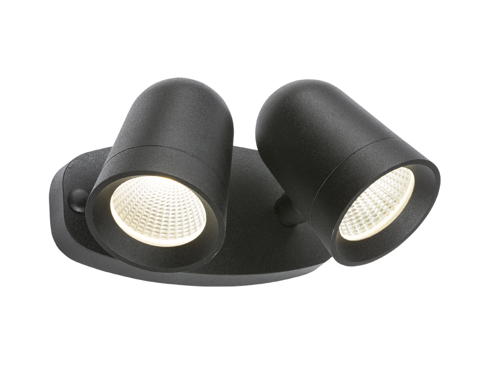 230V IP65 18W LED Black Twin Spot Floodlight - FLTB 