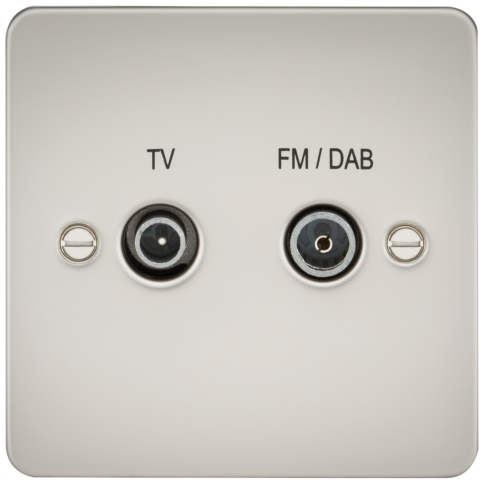 Flat Plate Screened Diplex Outlet (TV & FM DAB) - Pearl - FP0160PL 
