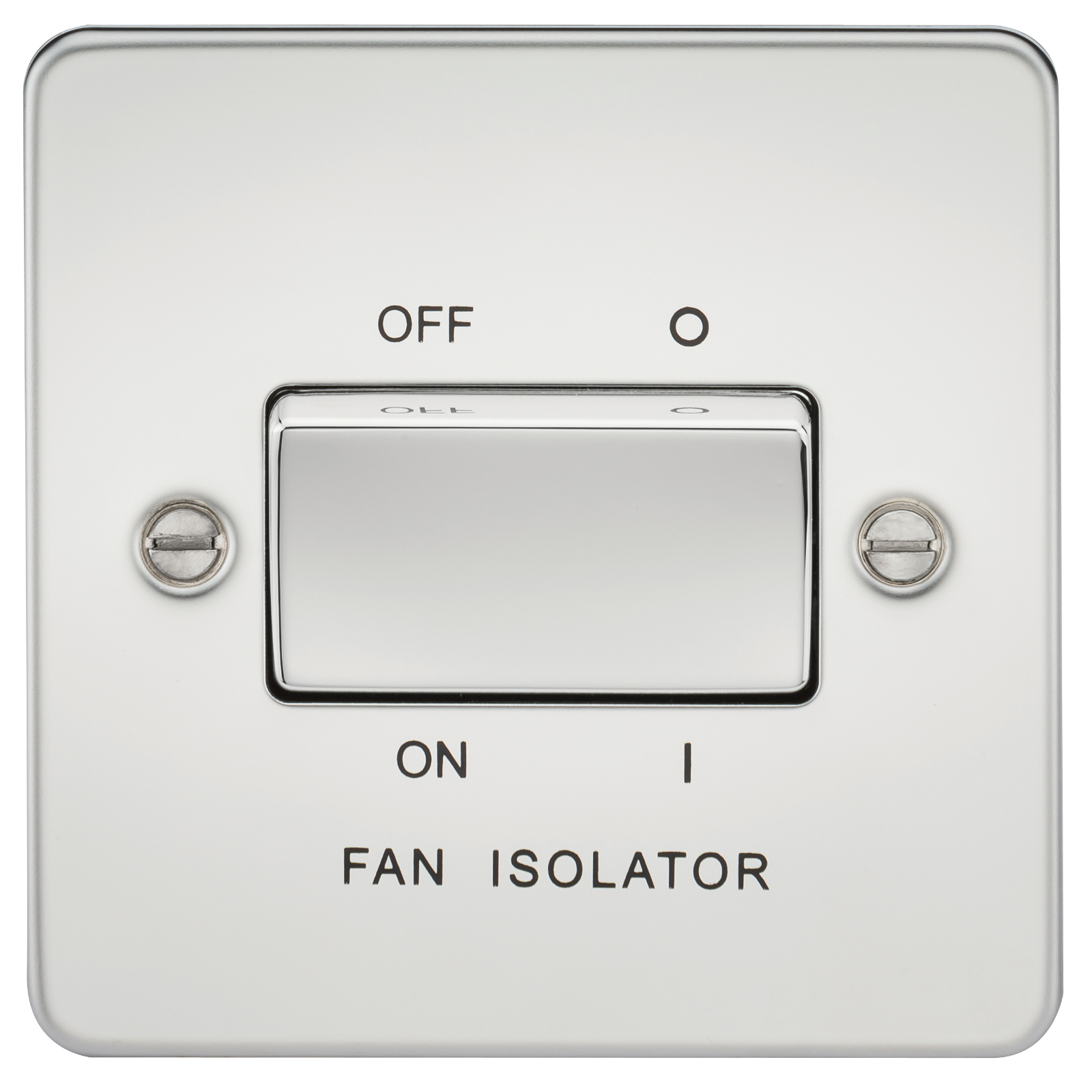 Flat Plate 10A 3 Pole Fan Isolator Switch - Polished Chrome - FP1100PC 
