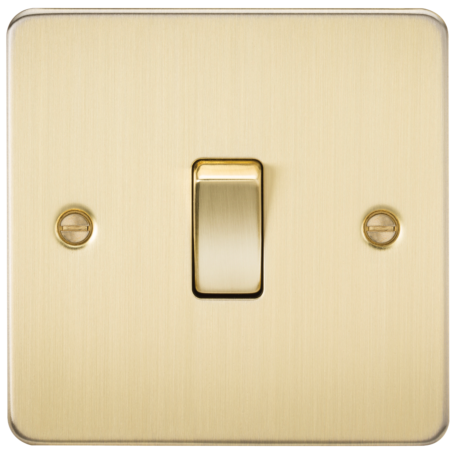 Flat Plate 10A 1G Intermediate Switch - Brushed Brass - FP1200BB 