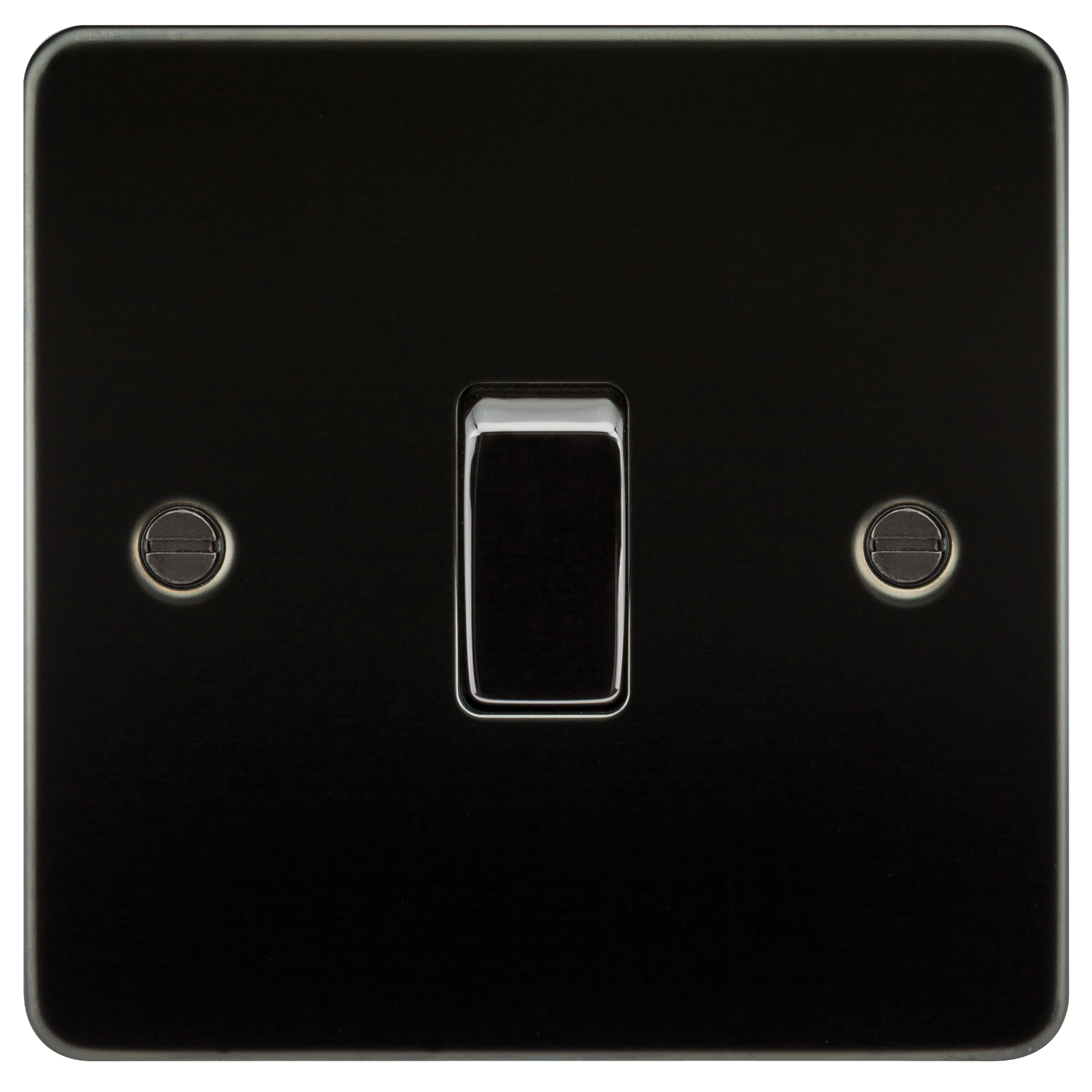 Flat Plate 10A 1G Intermediate Switch - Gunmetal - FP1200GM 