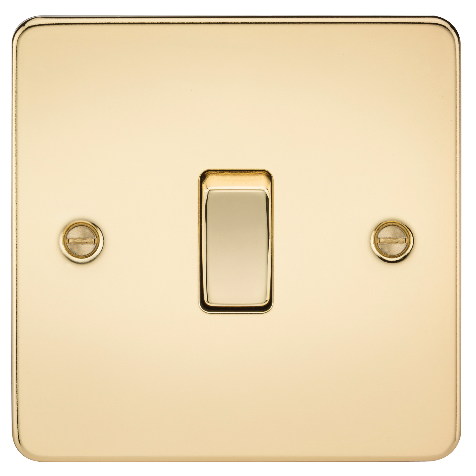 Flat Plate 10A 1G Intermediate Switch - Polished Brass - FP1200PB 