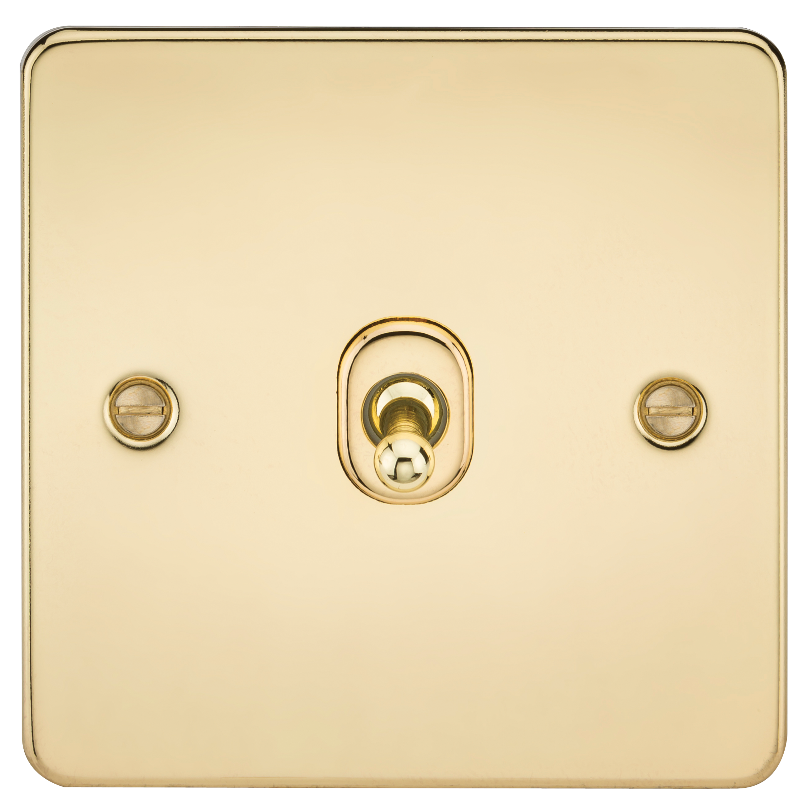 Flat Plate 10A 1G Intermediate Toggle Switch - Polished Brass - FP12TOGPB 