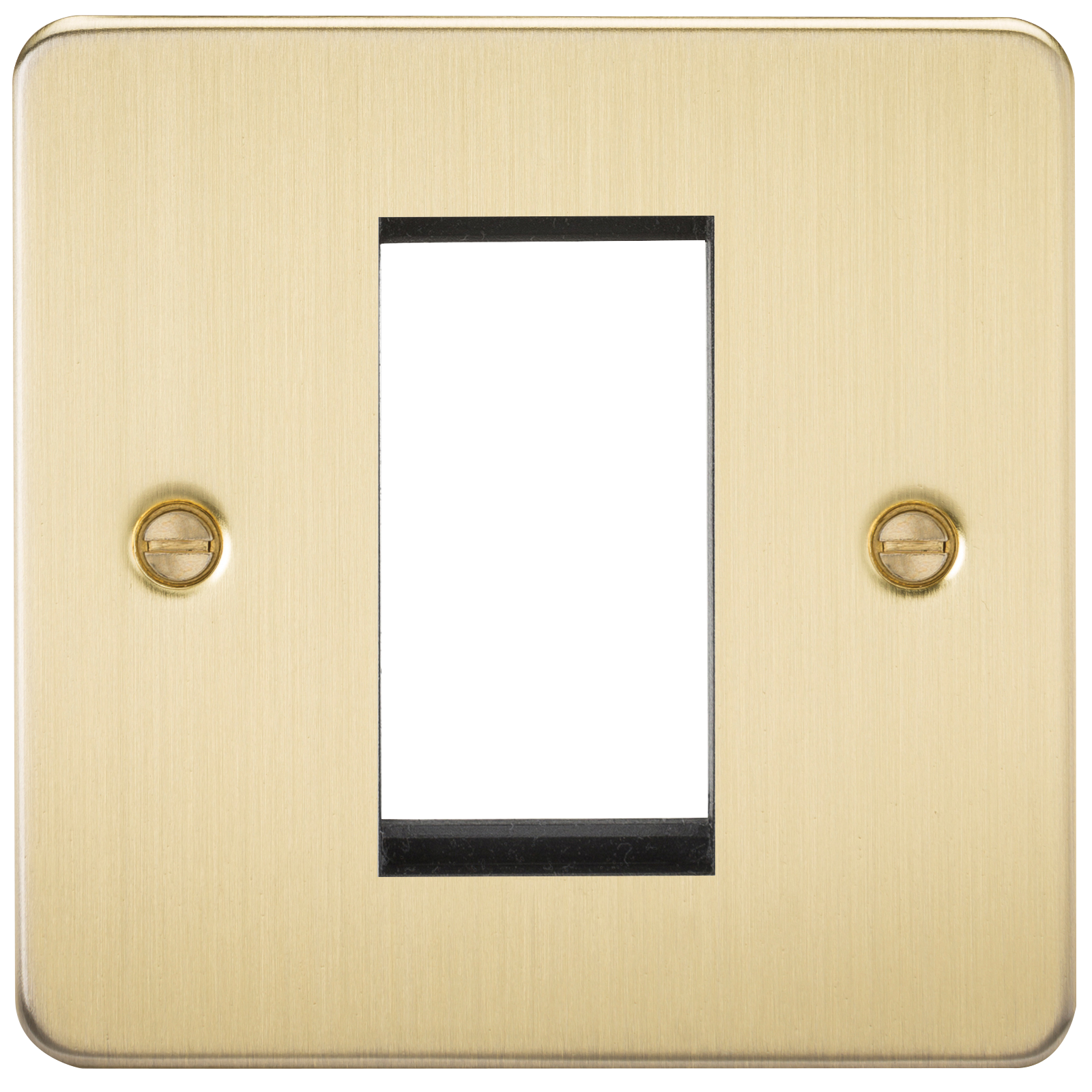 Flat Plate 1G Modular Faceplate - Brushed Brass - FP1GBB 