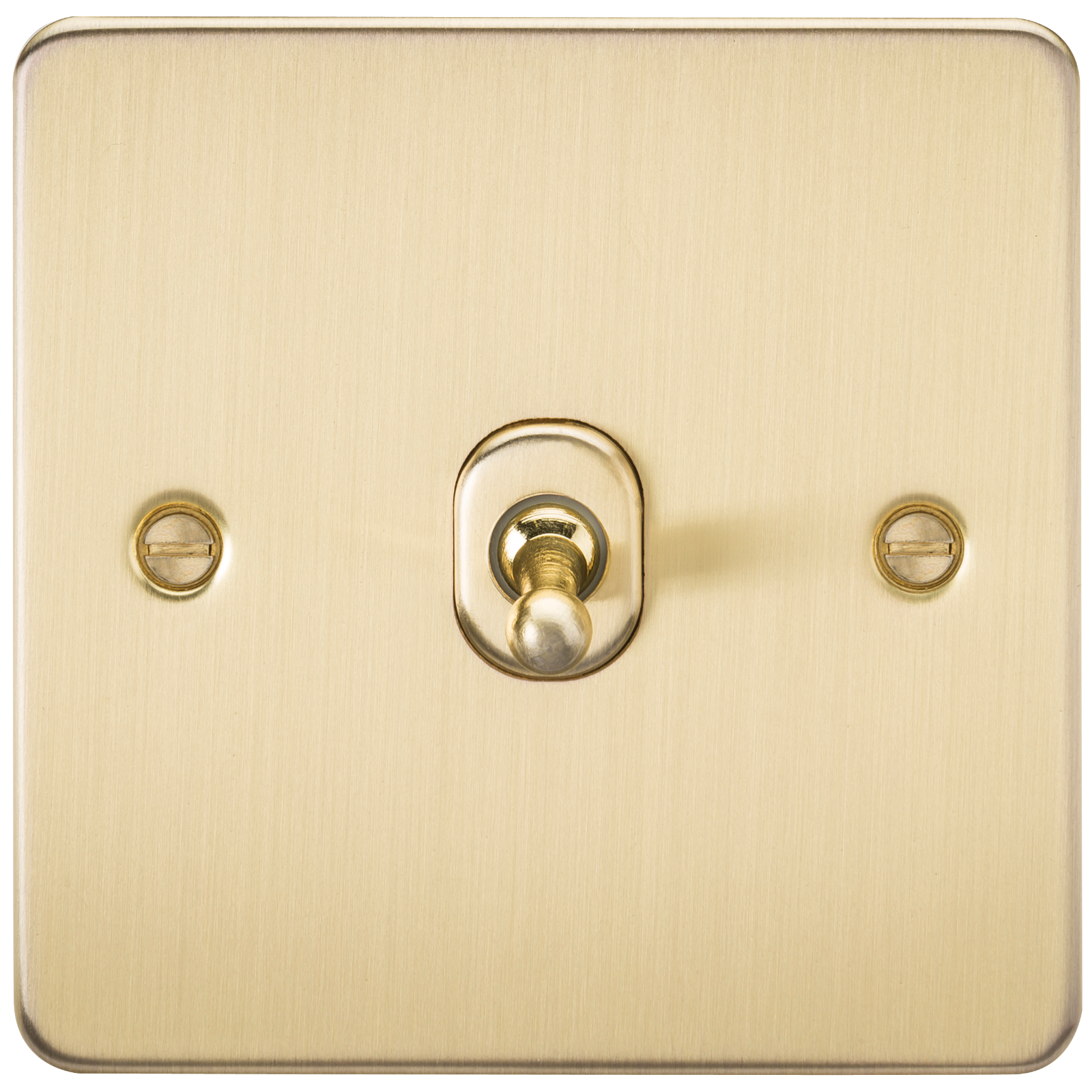 Flat Plate 10A 1G 2 Way Toggle Switch - Brushed Brass - FP1TOGBB 