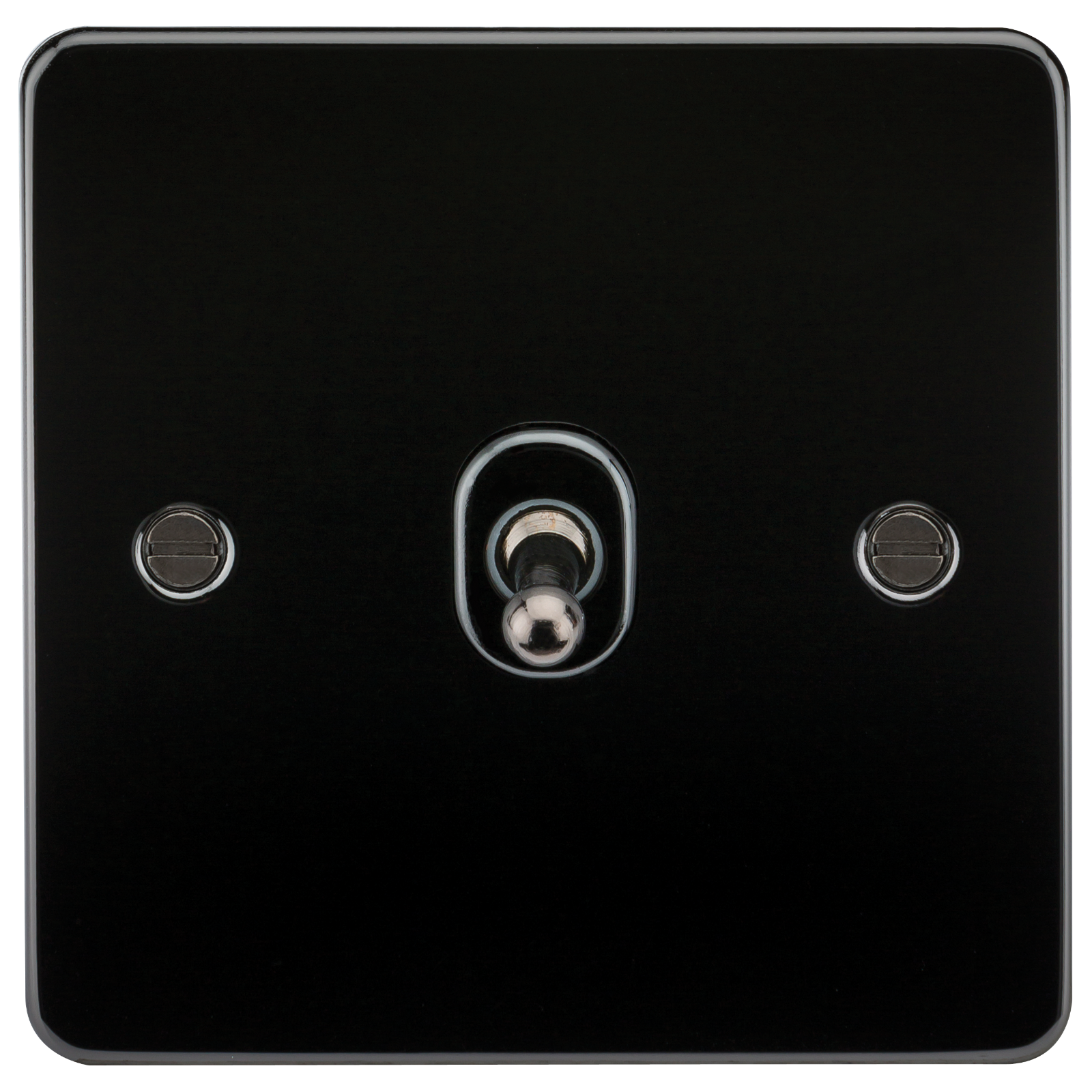 Flat Plate 10A 1G 2 Way Toggle Switch - Gunmetal - FP1TOGGM 