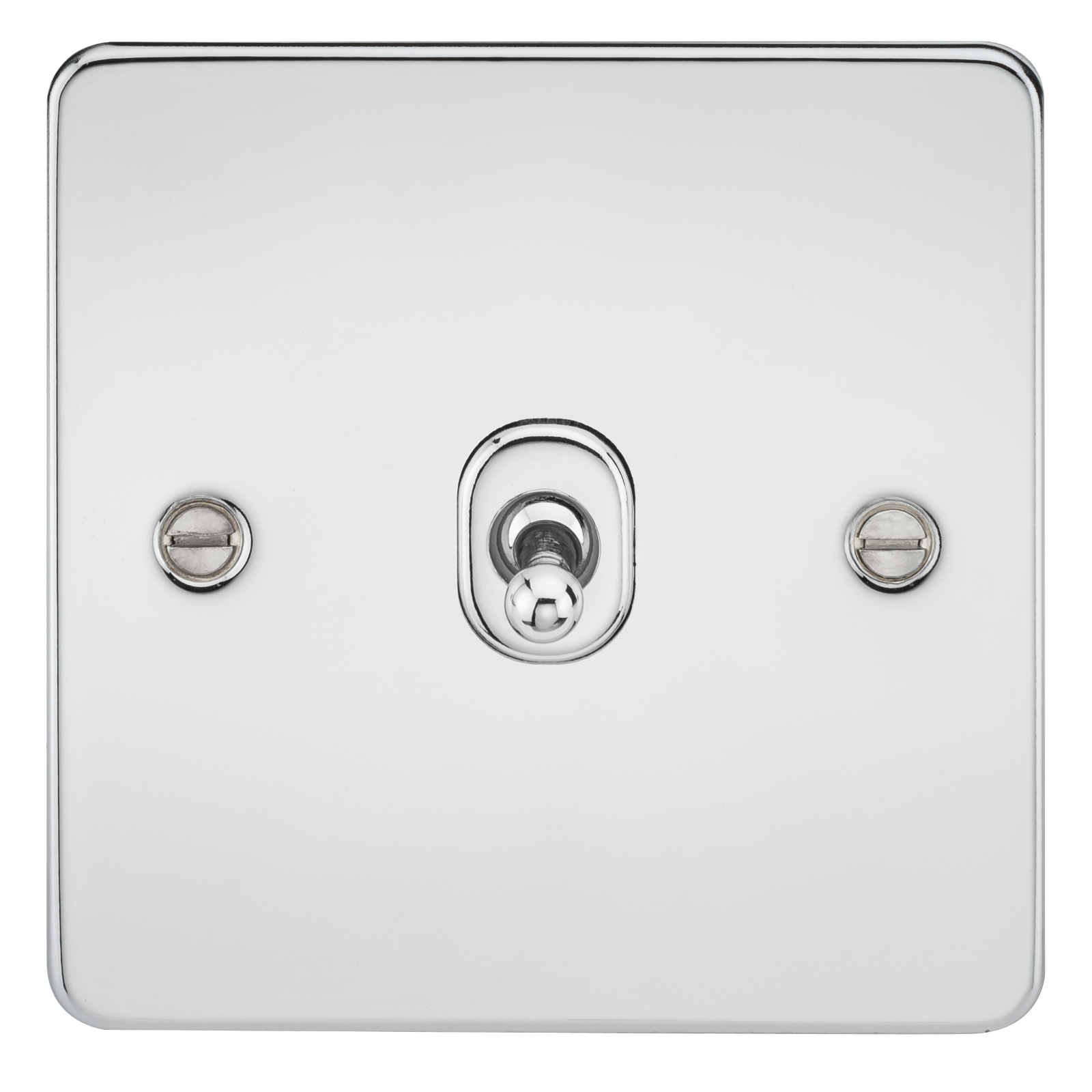 Flat Plate 10A 1G 2 Way Toggle Switch - Polished Chrome - FP1TOGPC 