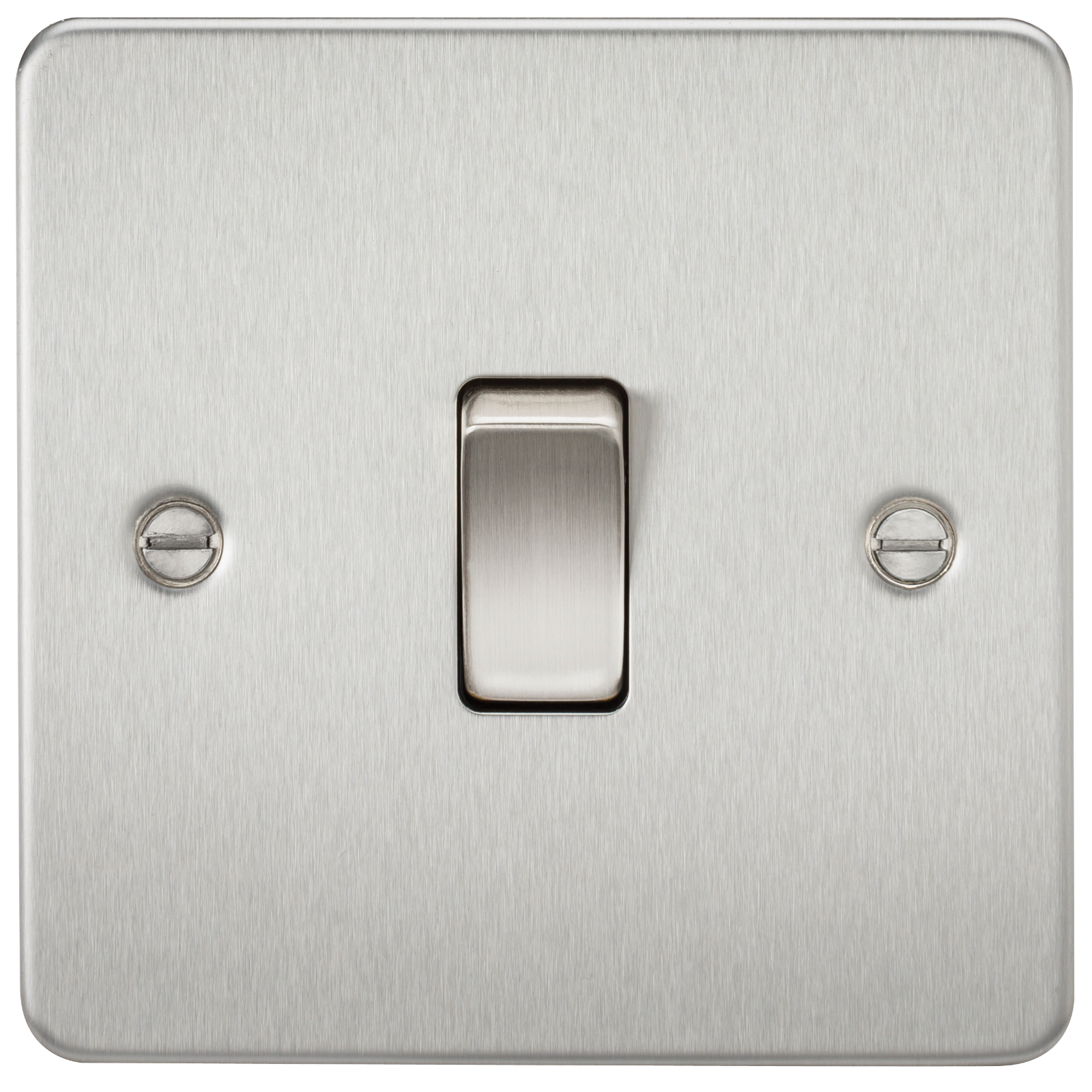 Flat Plate 10A 1G 2 Way Switch - Brushed Chrome - FP2000BC 