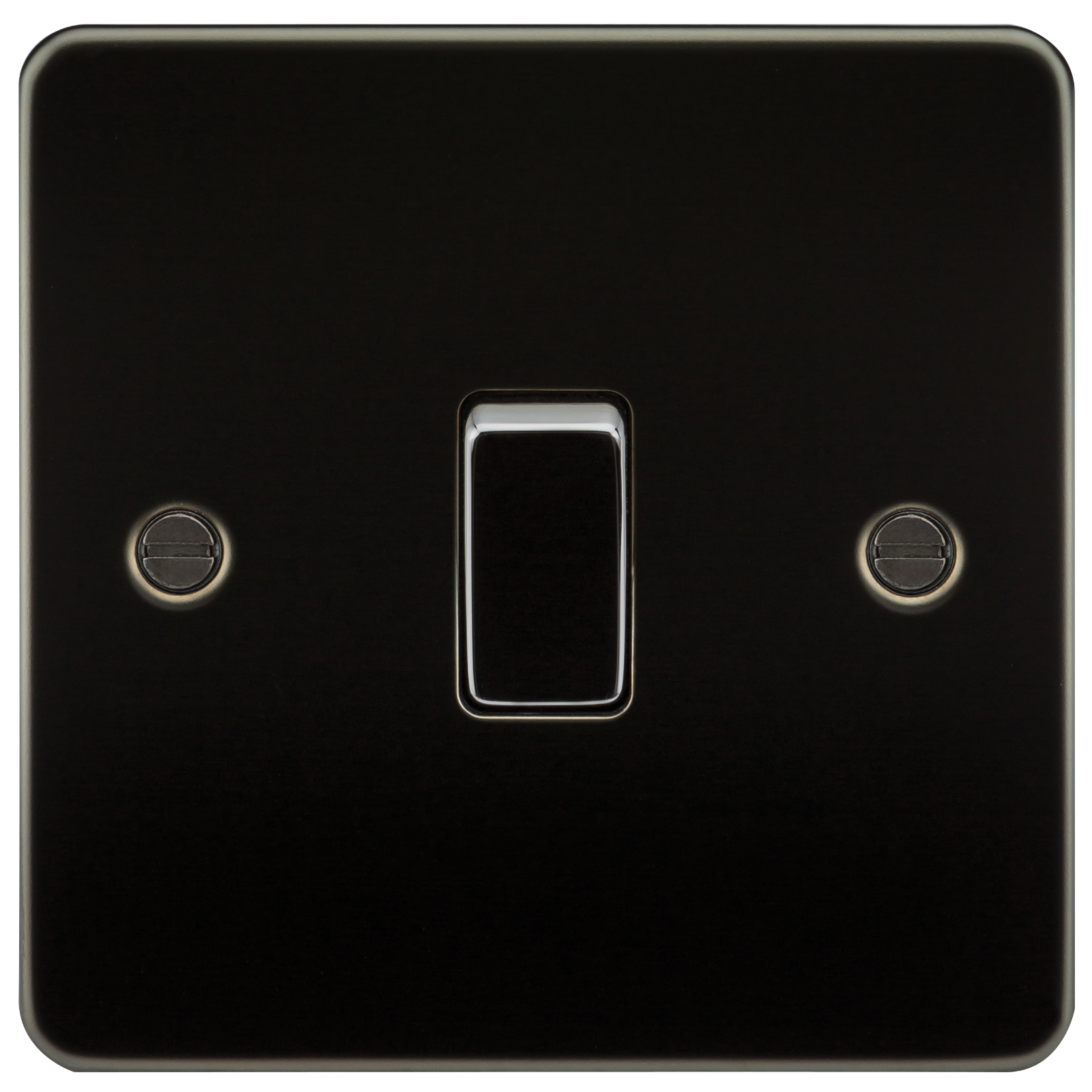 Flat Plate 10A 1G 2 Way Switch - Gunmetal - FP2000GM 