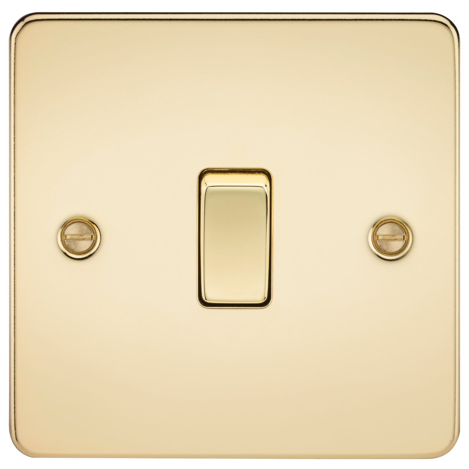 Flat Plate 10A 1G 2 Way Switch - Polished Brass - FP2000PB 