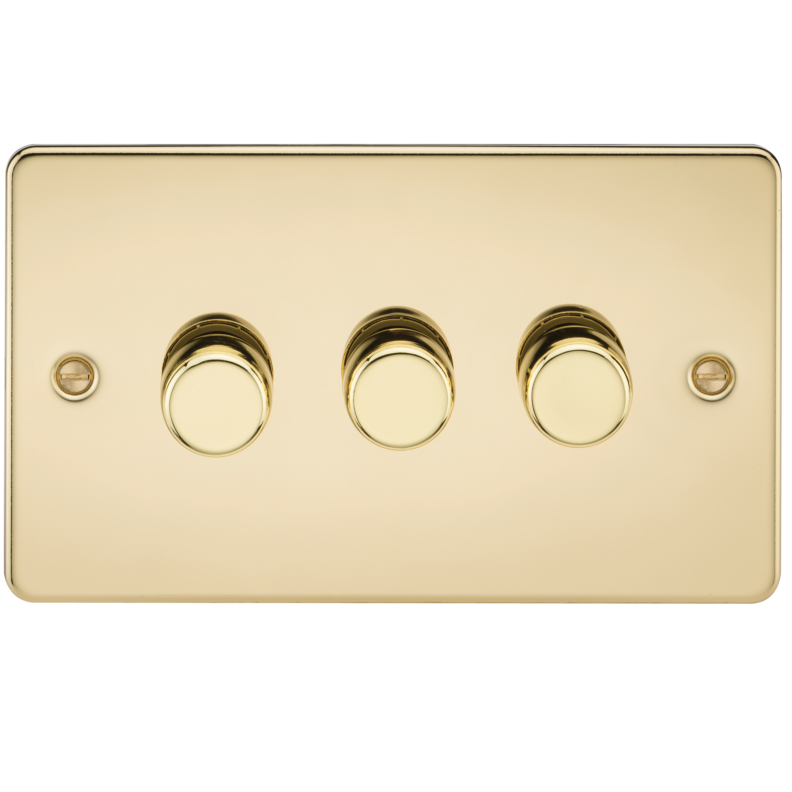 FLAT PLATE 3G 2 WAY 40-400W DIMMER - POLISHED BRASS - FP2173PB 