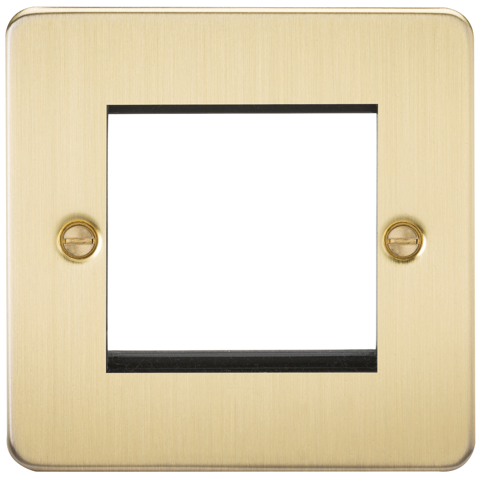 Flat Plate 2G Modular Faceplate - Brushed Brass - FP2GBB 