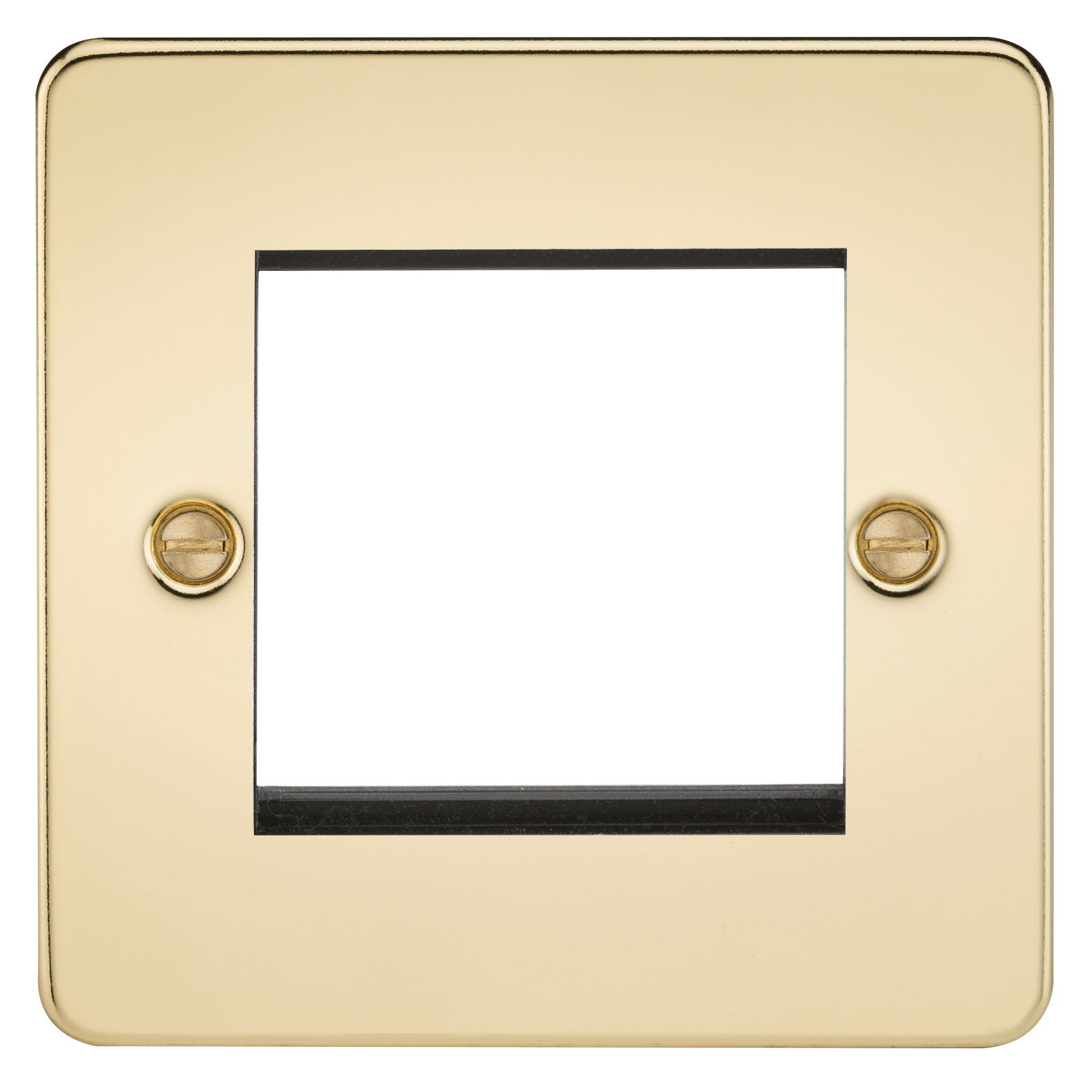 Flat Plate 2G Modular Faceplate - Polished Brass - FP2GPB 