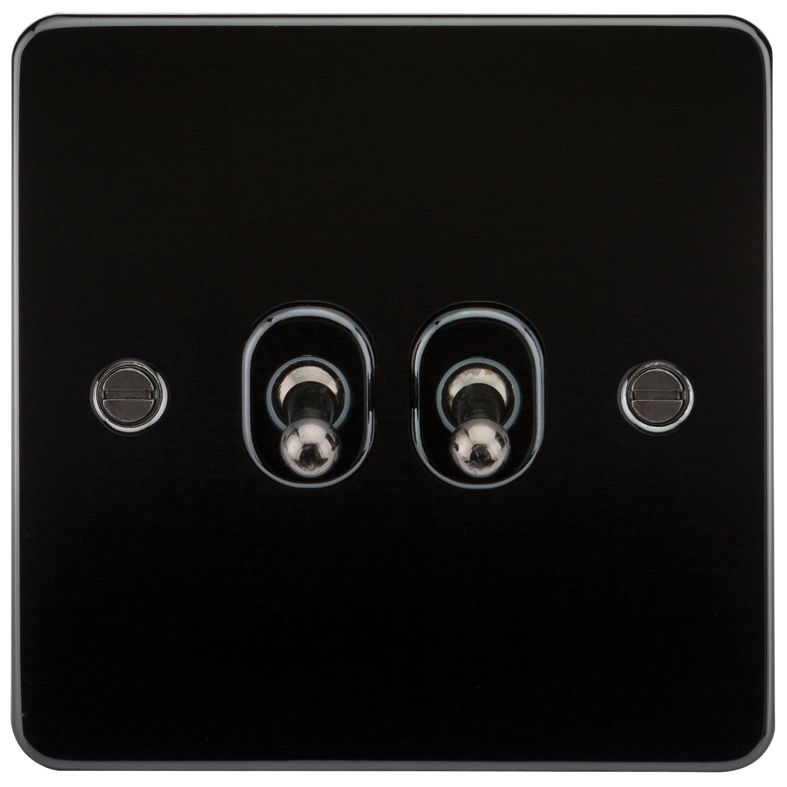 Flat Plate 10A 2G 2-way Toggle Switch - Gunmetal - FP2TOGGM 