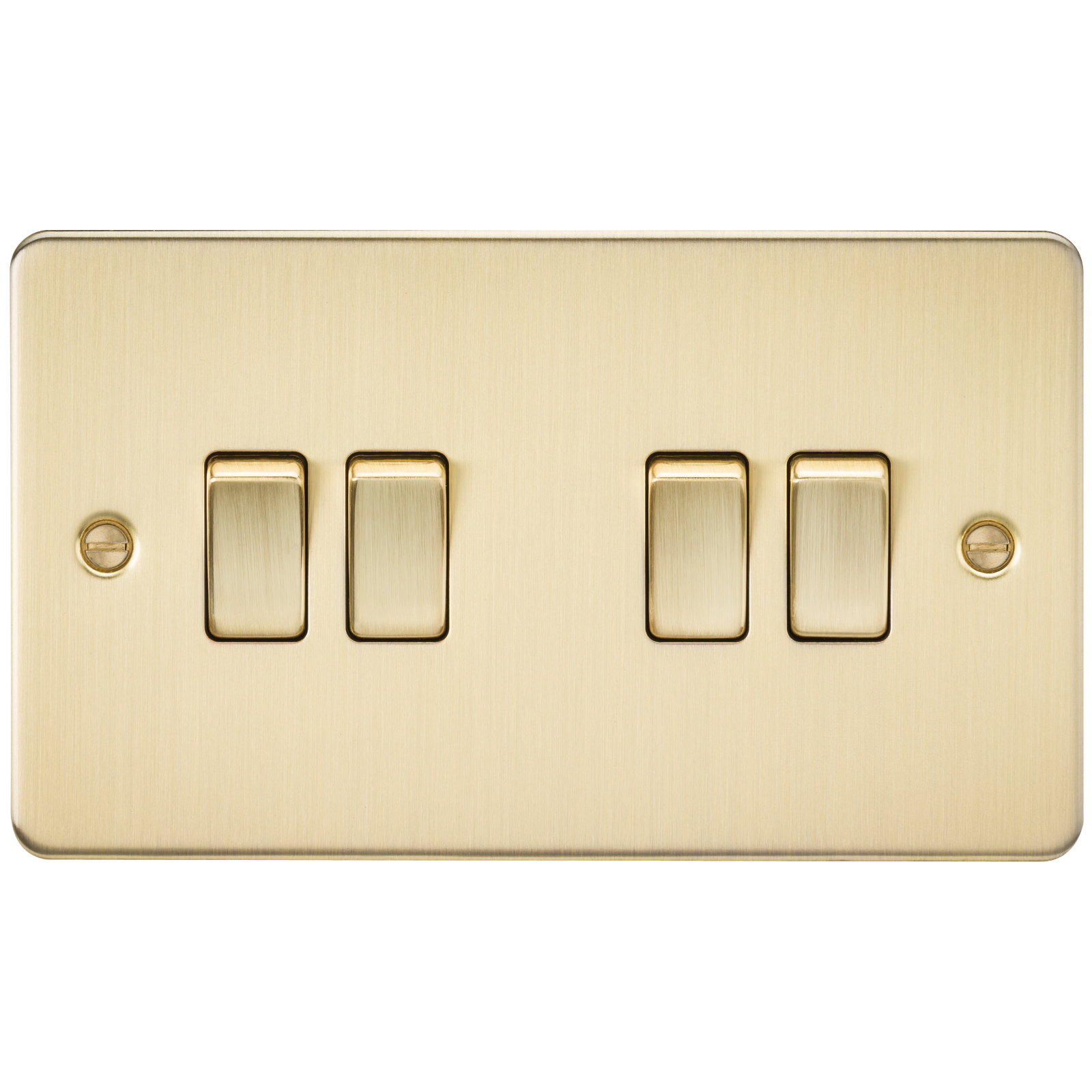Flat Plate 10A 4G 2-way Switch - Brushed Brass - FP4100BB 