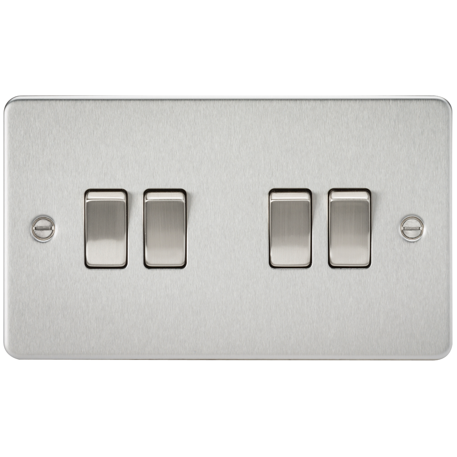 Flat Plate 10A 4G 2-way Switch - Brushed Chrome - FP4100BC 