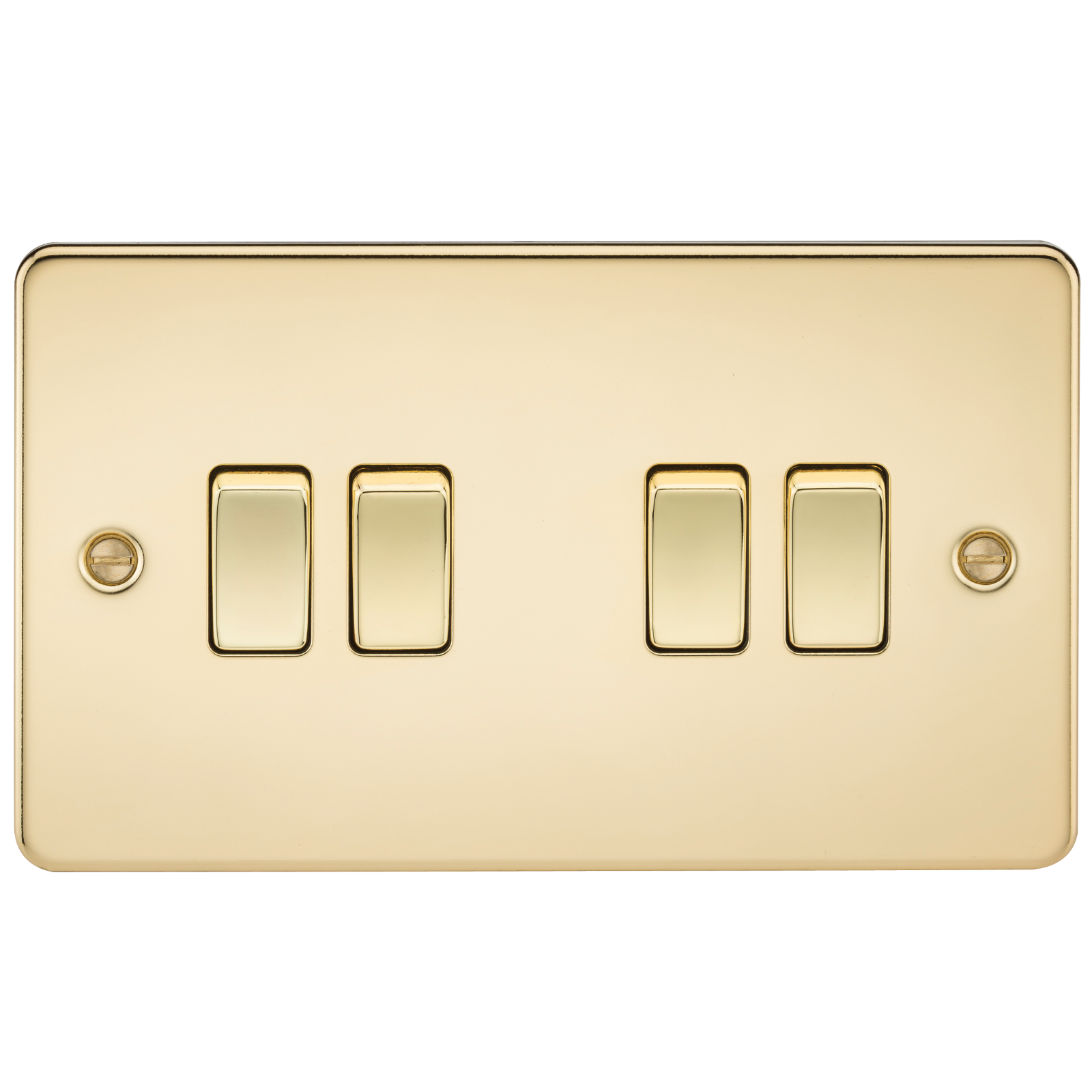 Flat Plate 10A 4G 2-way Switch - Polished Brass - FP4100PB 