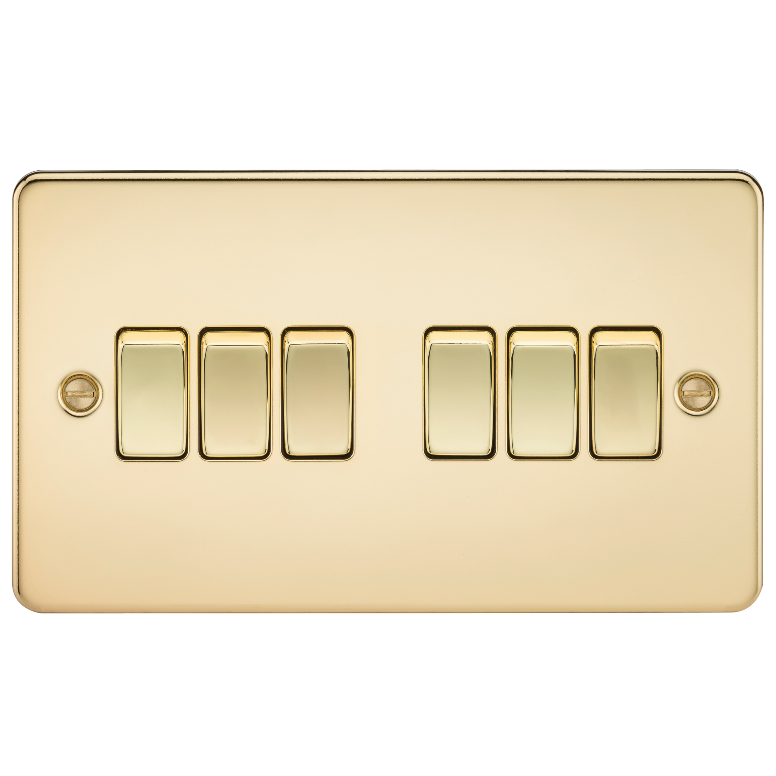 Flat Plate 10A 6G 2-way Switch - Polished Brass - FP4200PB 