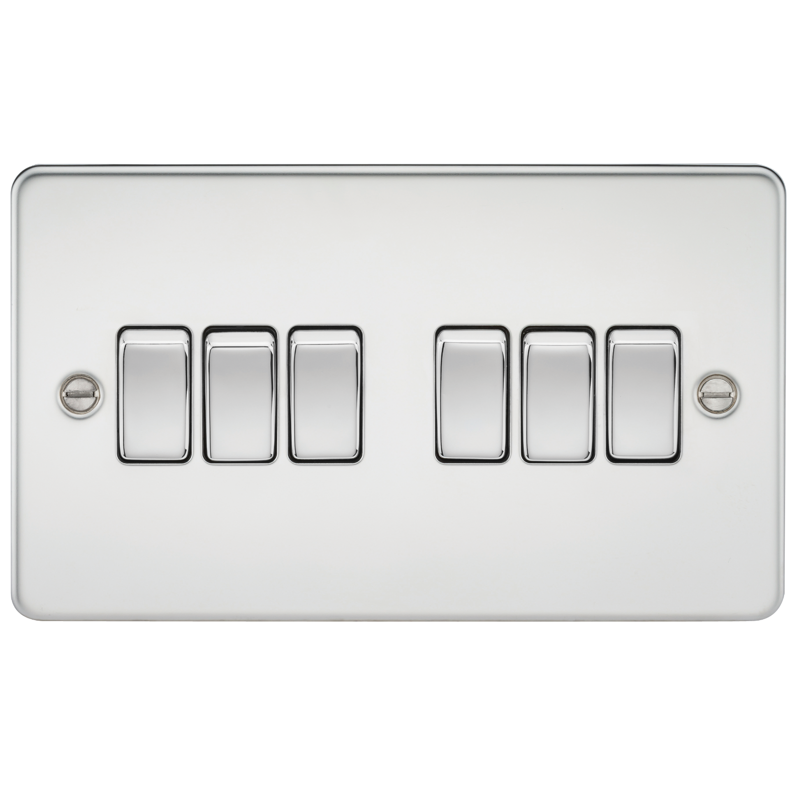 Flat Plate 10A 6G 2-way Switch - Polished Chrome - FP4200PC 