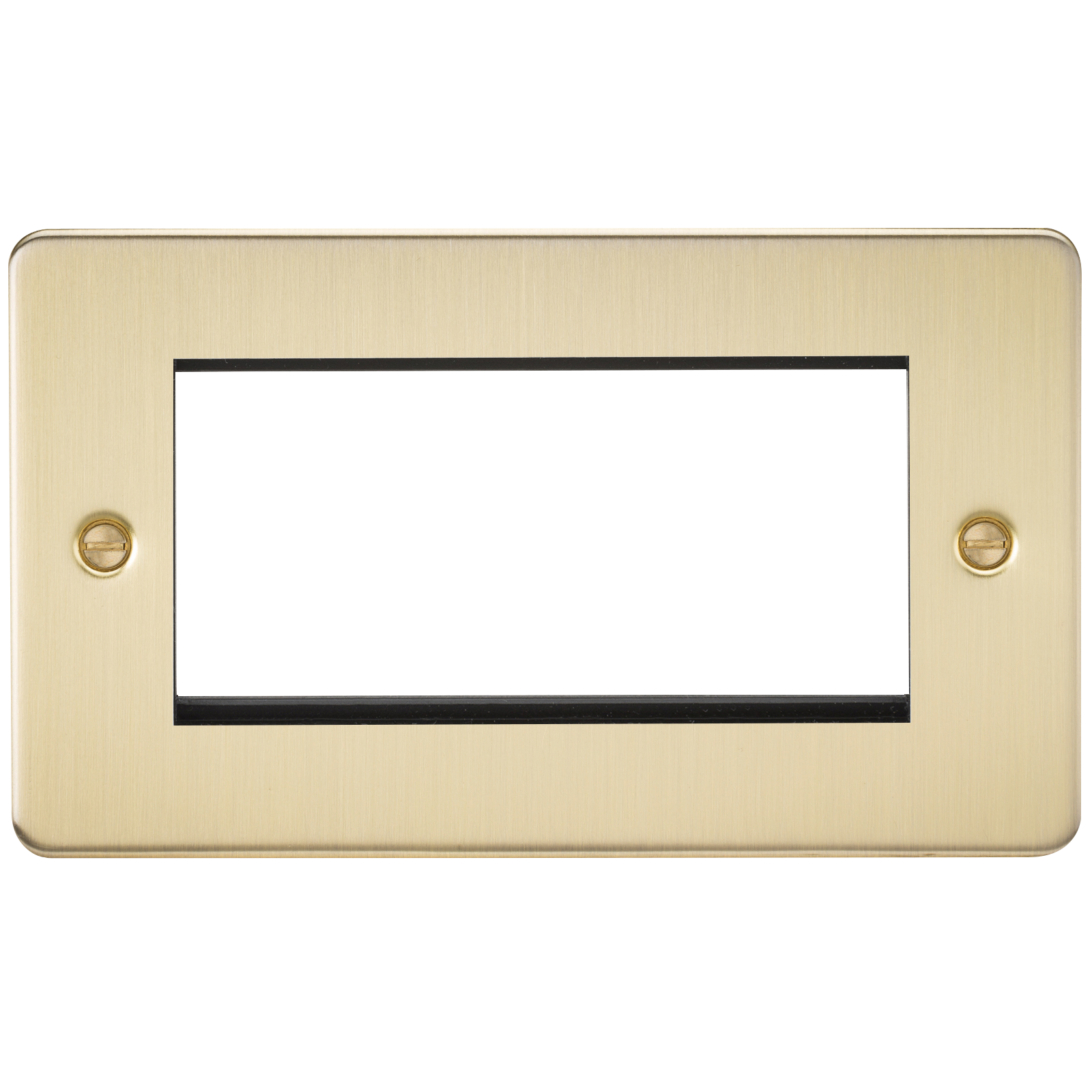 Flat Plate 4G Modular Faceplate - Brushed Brass - FP4GBB 