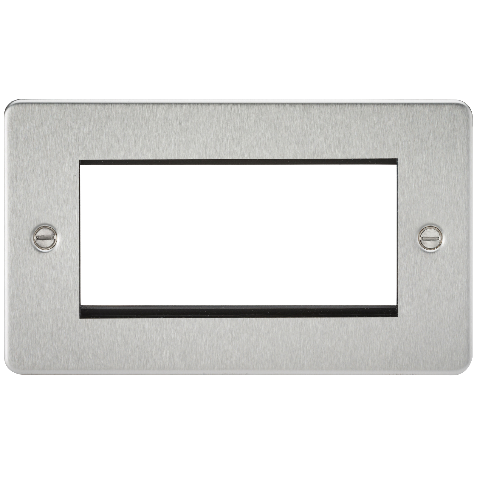Flat Plate 4G Modular Faceplate - Brushed Chrome - FP4GBC 