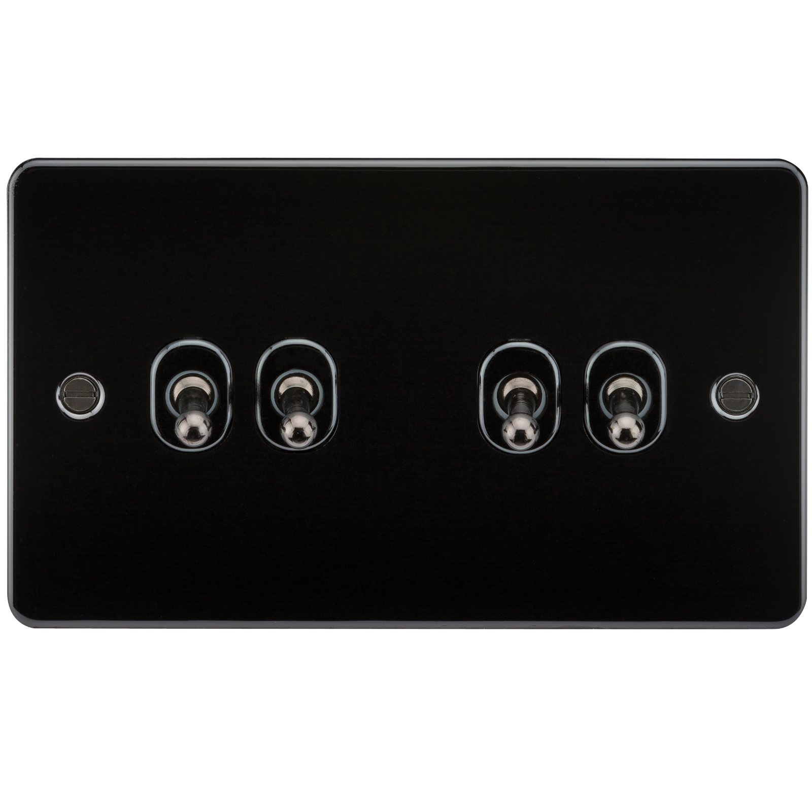 Flat Plate 10A 4G 2-way Toggle Switch - Gunmetal - FP4TOGGM 