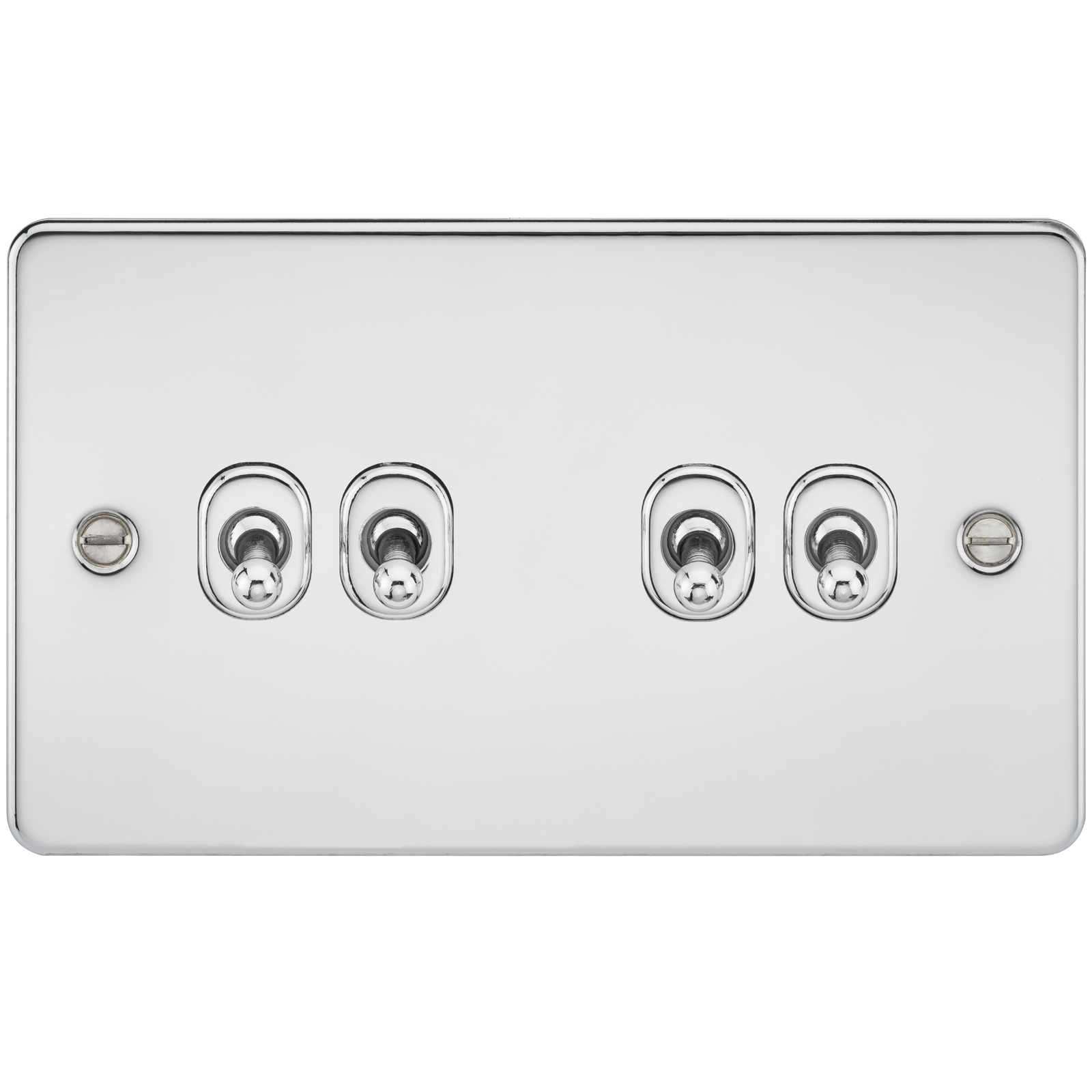 Flat Plate 10A 4G 2-way Toggle Switch - Polished Chrome - FP4TOGPC 