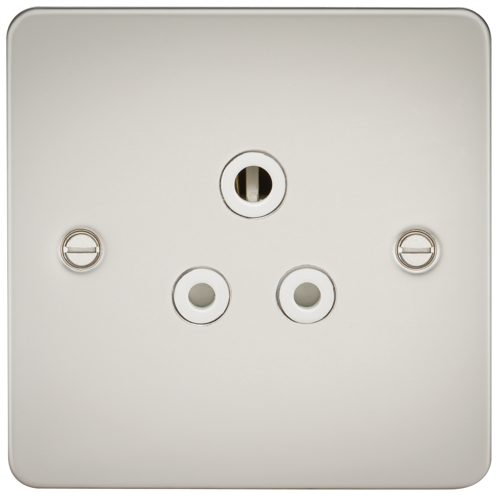 Flat Plate 5A Unswitched Socket - Pearl With White Insert - FP5APLW 