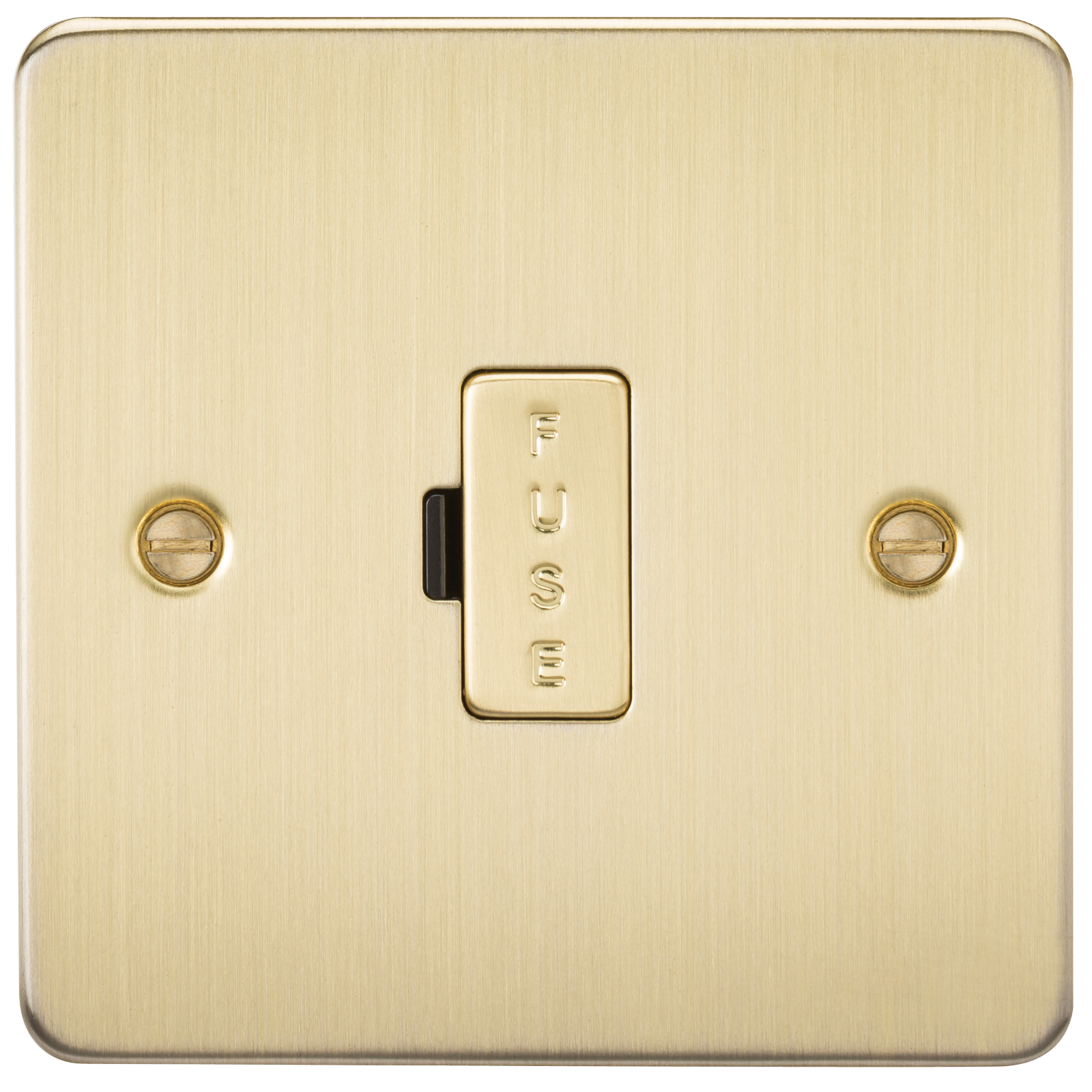 Flat Plate 13A Fused Spur Unit - Brushed Brass - FP6000BB 