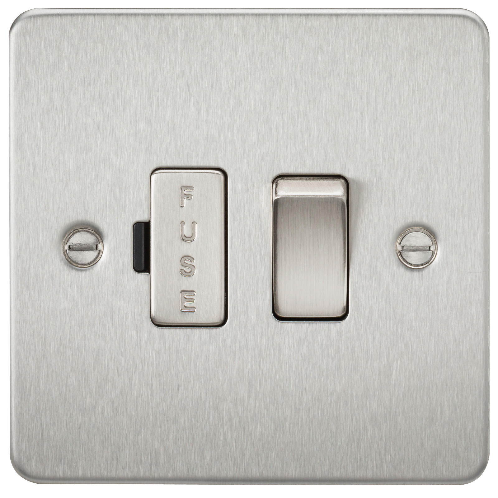 Flat Plate 13A Switched Fused Spur Unit - Brushed Chrome - FP6300BC 