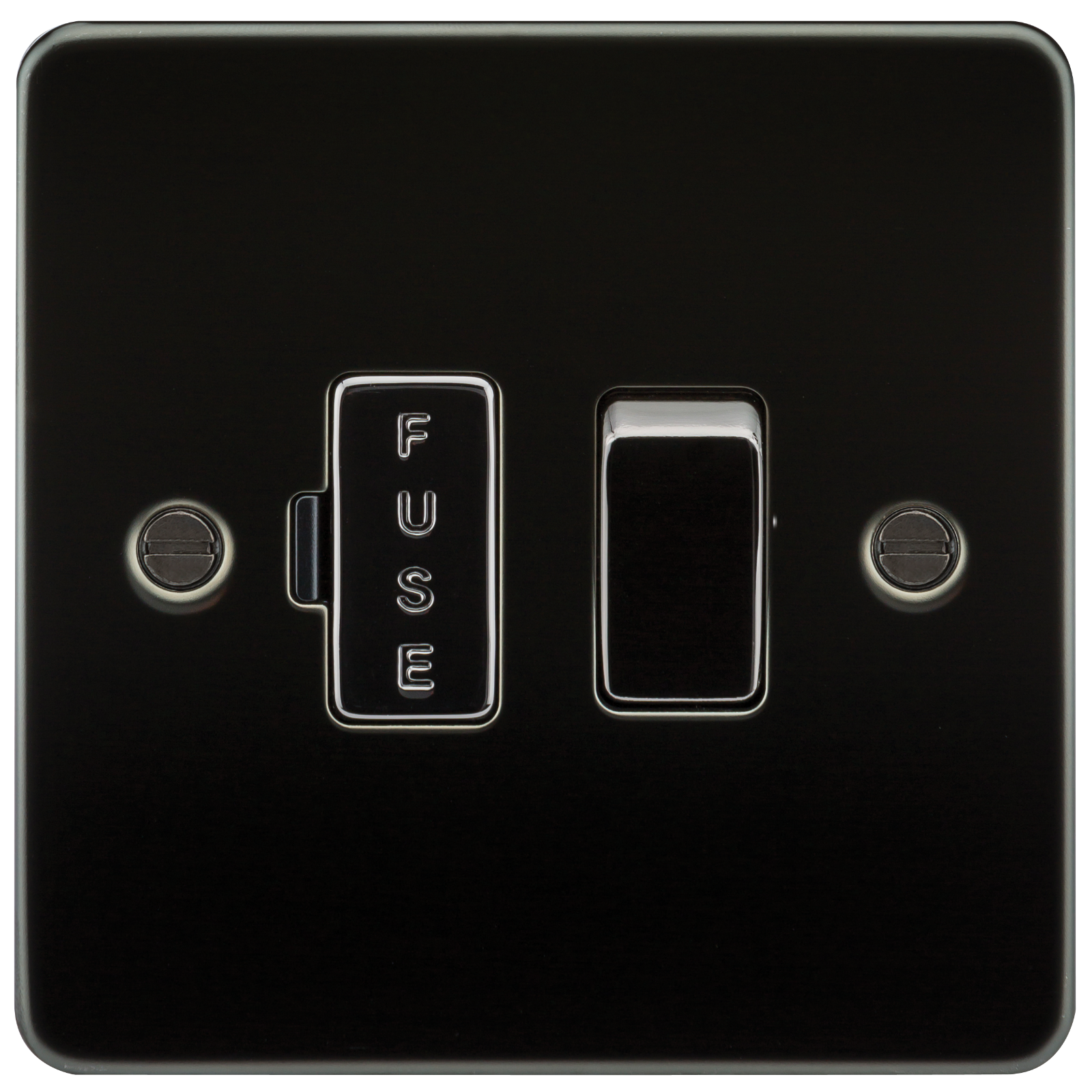 Flat Plate 13A Switched Fused Spur Unit - Gunmetal - FP6300GM 