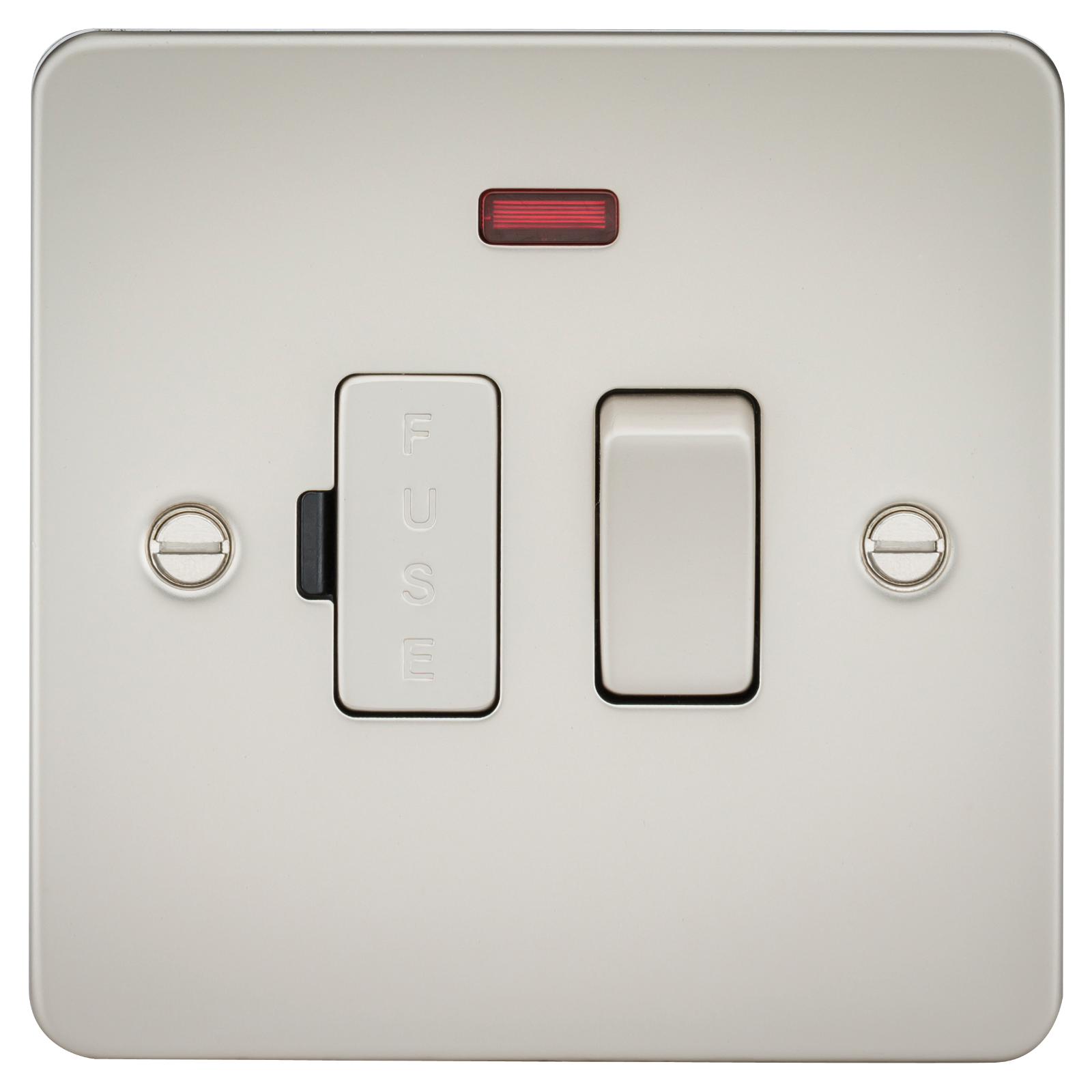 Flat Plate 13A Switched Fused Spur Unit With Neon - Pearl - FP6300NPL 