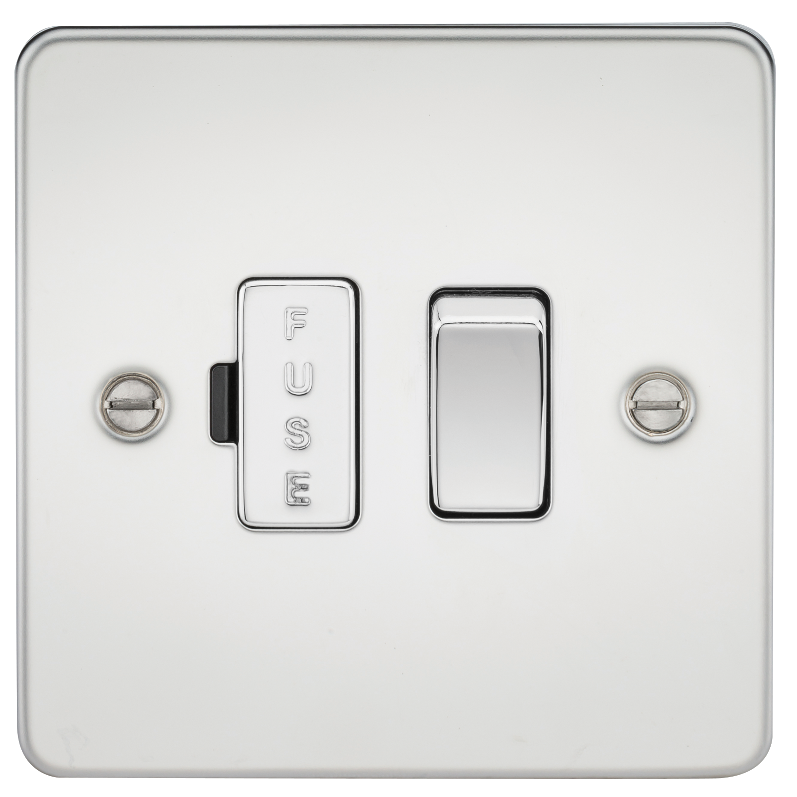 Flat Plate 13A Switched Fused Spur Unit - Polished Chrome - FP6300PC 