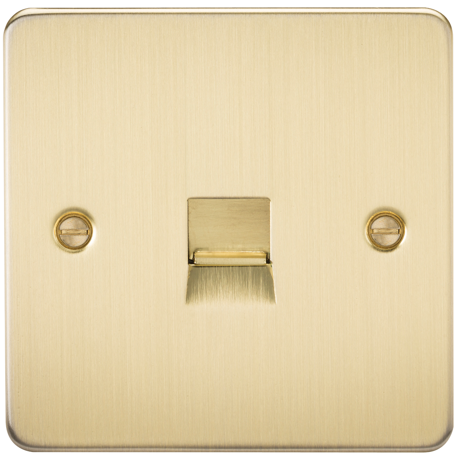 Flat Plate Telephone Master Socket -brushed Brass - FP7300BB 