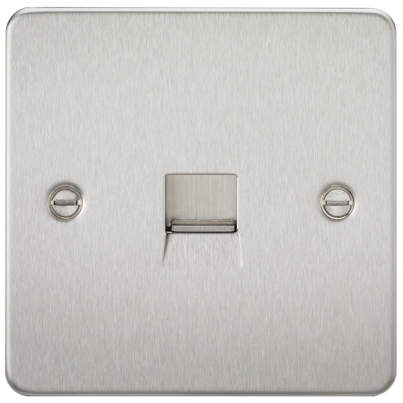 Flat Plate Telephone Master Socket - Brushed Chrome - FP7300BC 