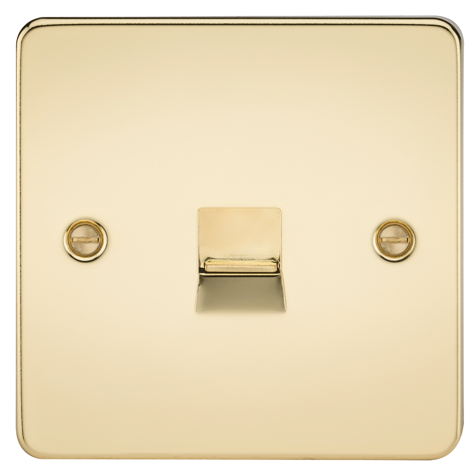 Flat Plate Telephone Master Socket - Polished Brass - FP7300PB 