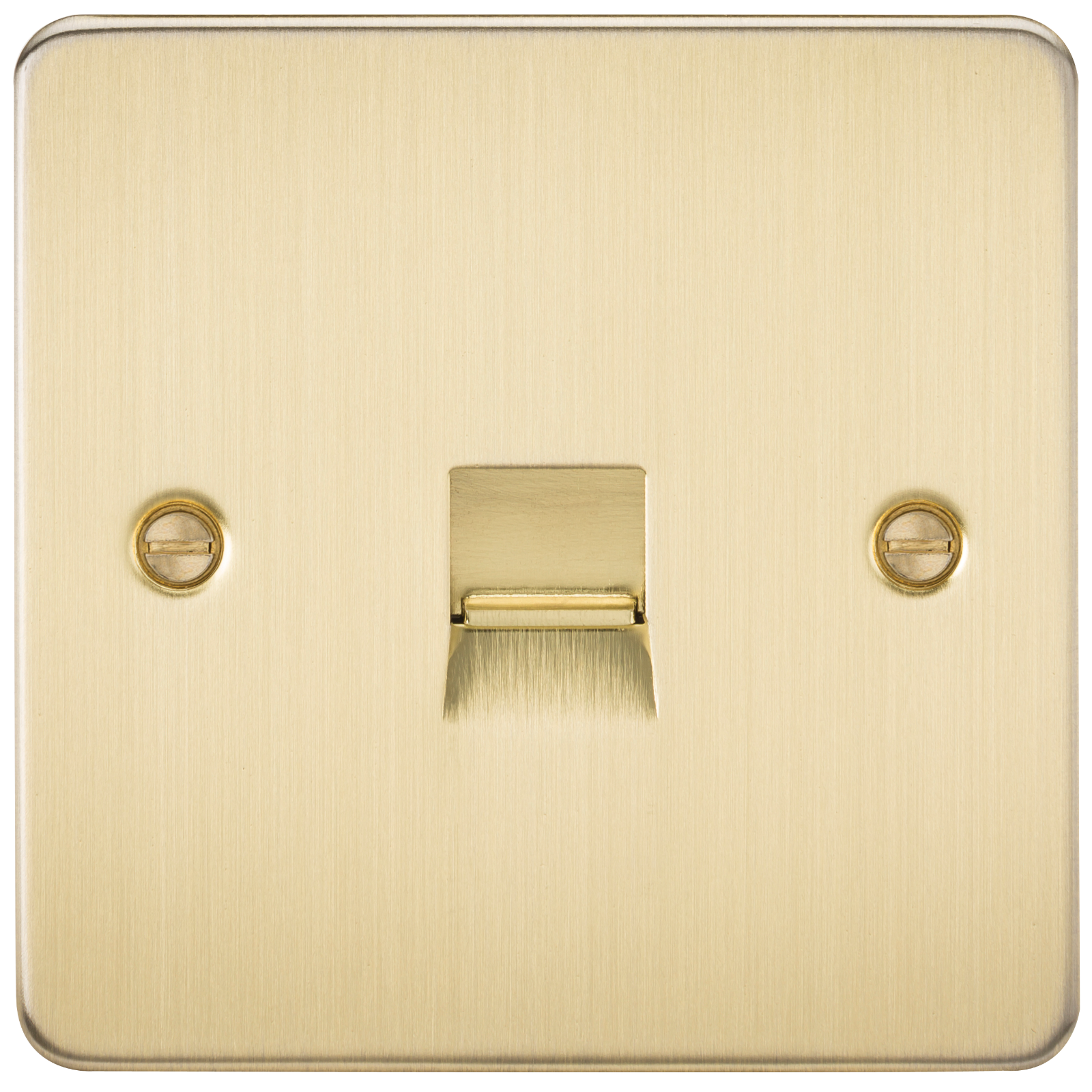 Flat Plate Telephone Extension Socket - Brushed Brass - FP7400BB 