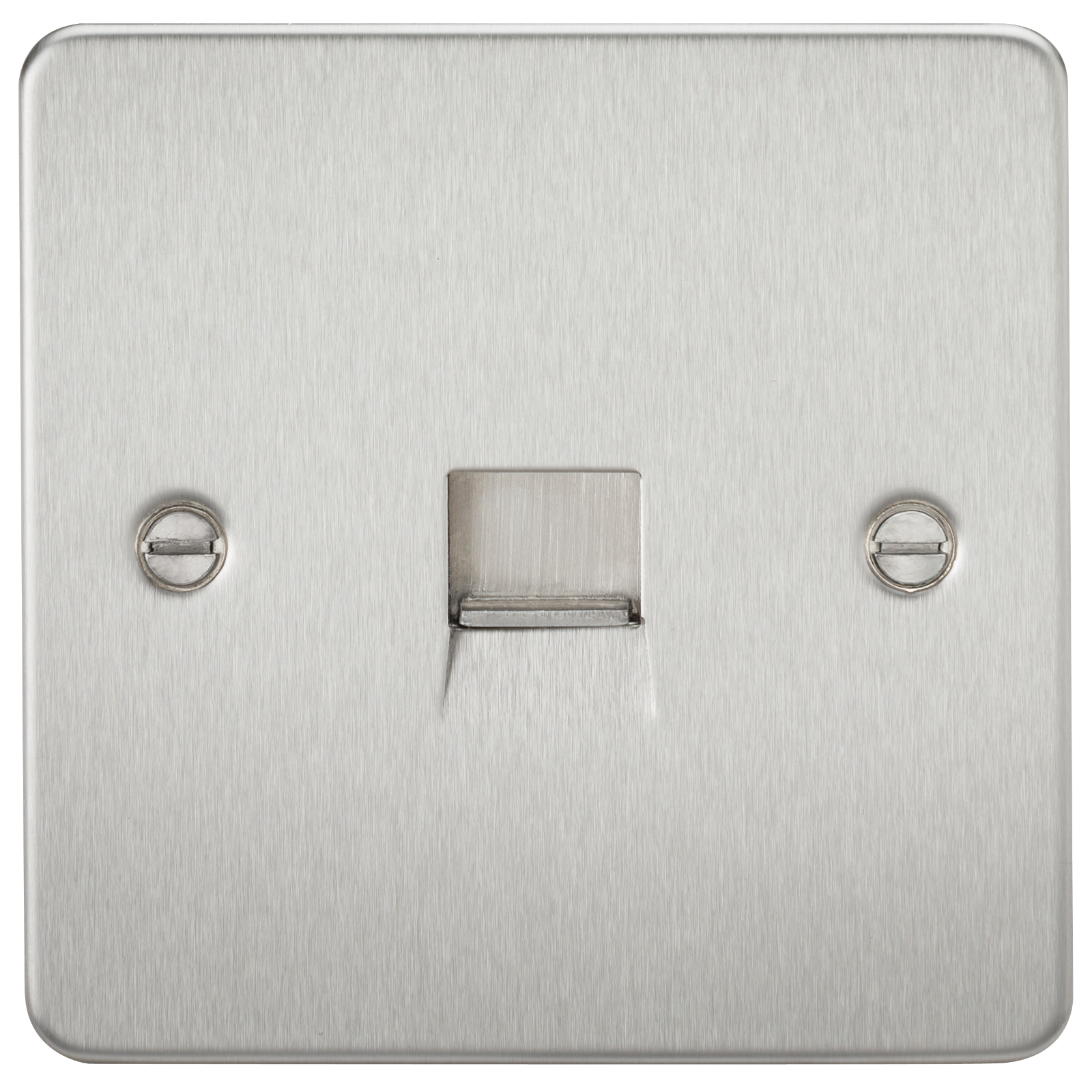 Flat Plate Telephone Extension Socket - Brushed Chrome - FP7400BC 