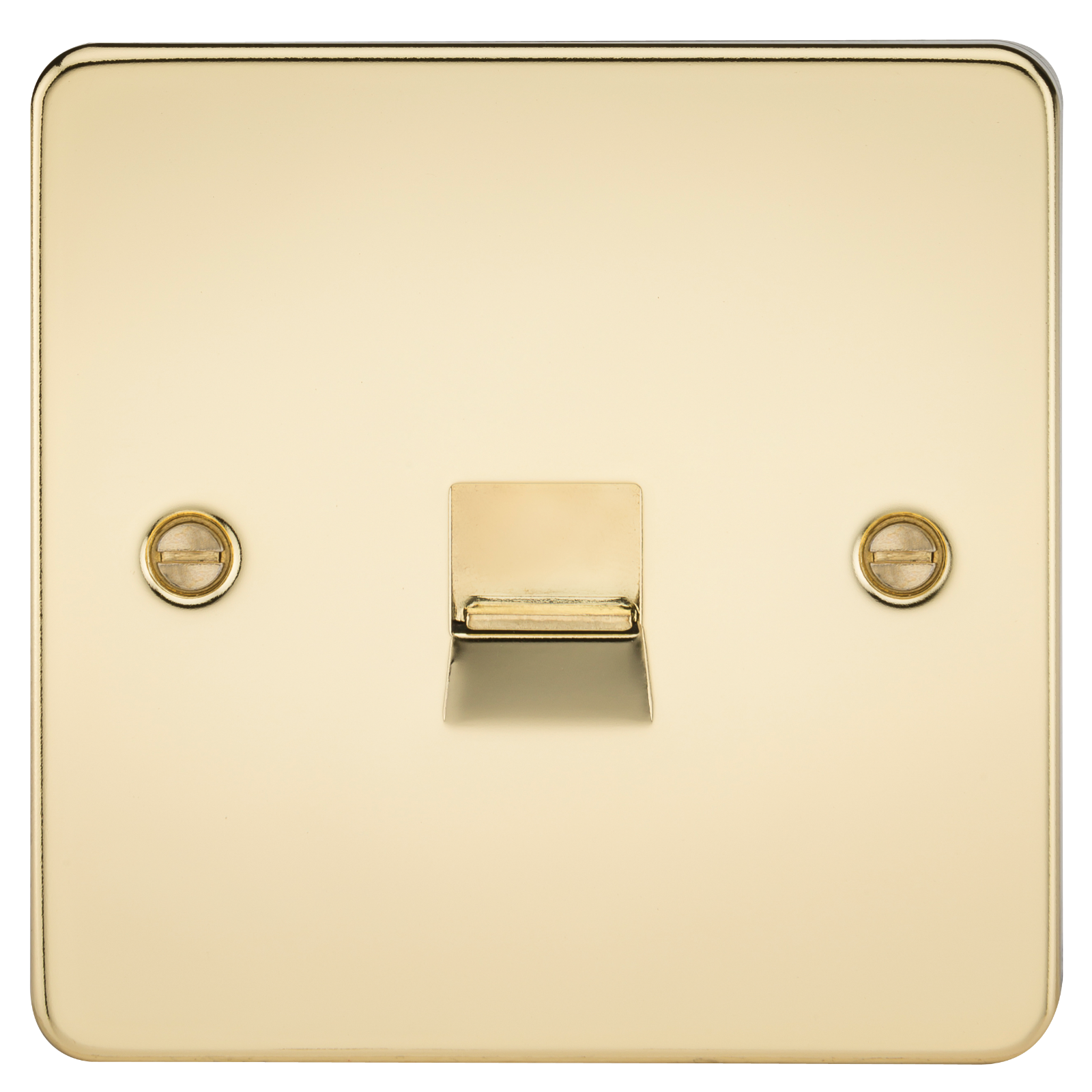 Flat Plate Telephone Extension Socket - Polished Brass - FP7400PB 