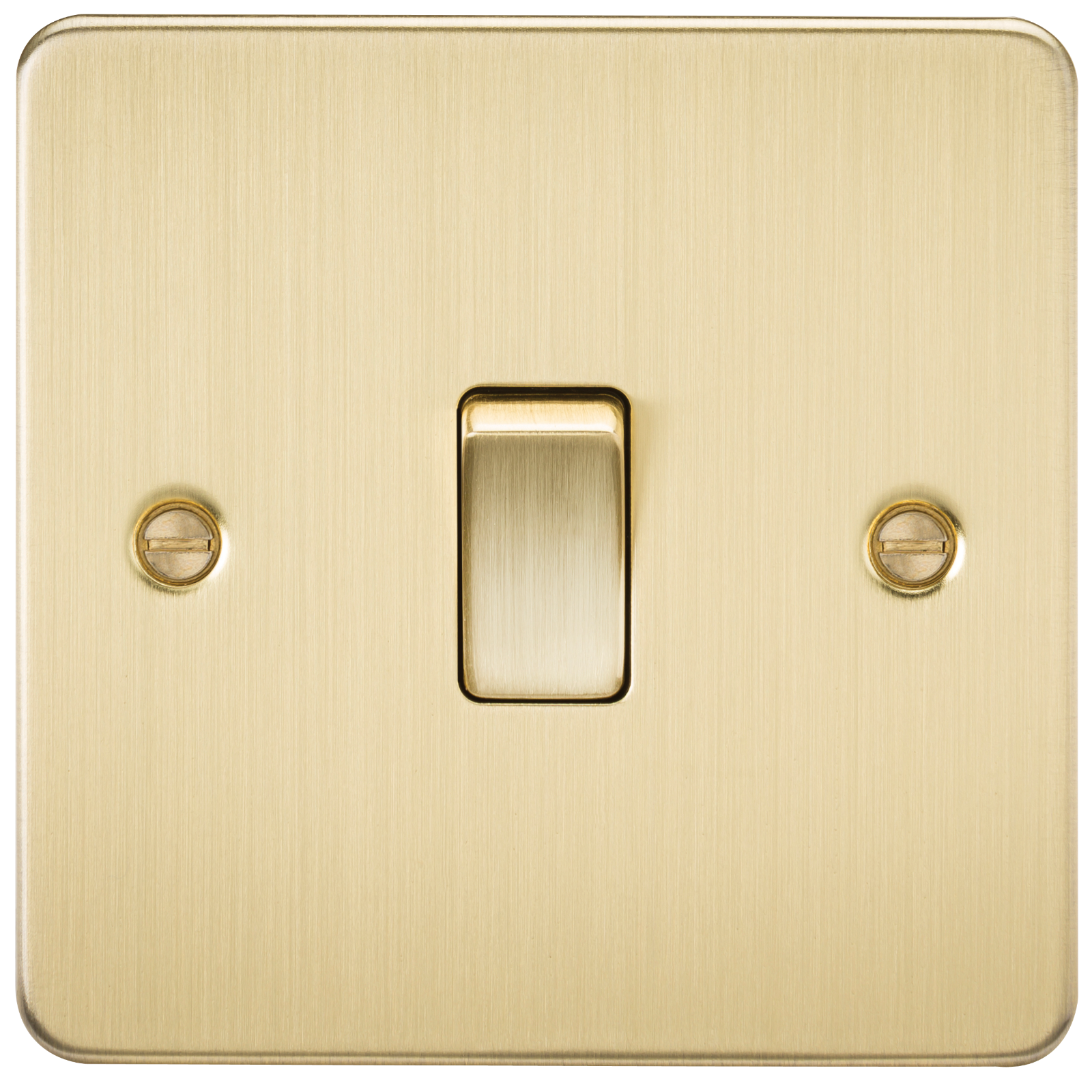 Flat Plate 20A 1G DP Switch - Brushed Brass - FP8341BB 