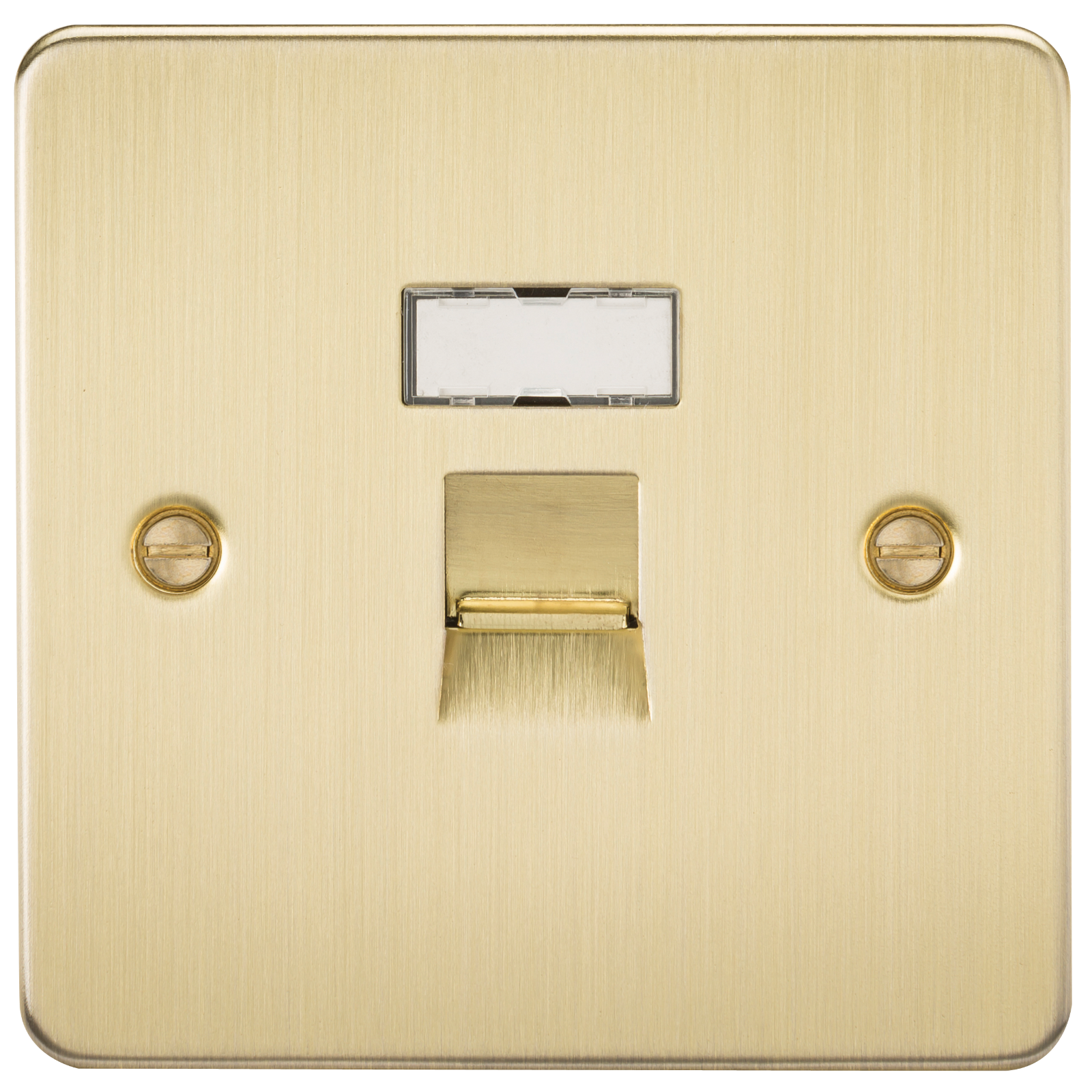 Flat Plate RJ45 Network Outlet - Brushed Brass - FPRJ45BB 