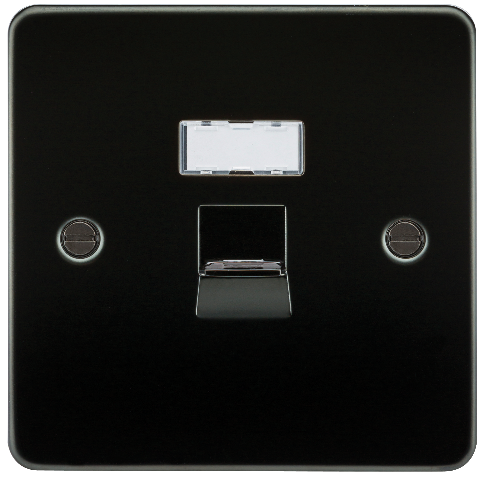 Flat Plate RJ45 Network Outlet - Gunmetal - FPRJ45GM 