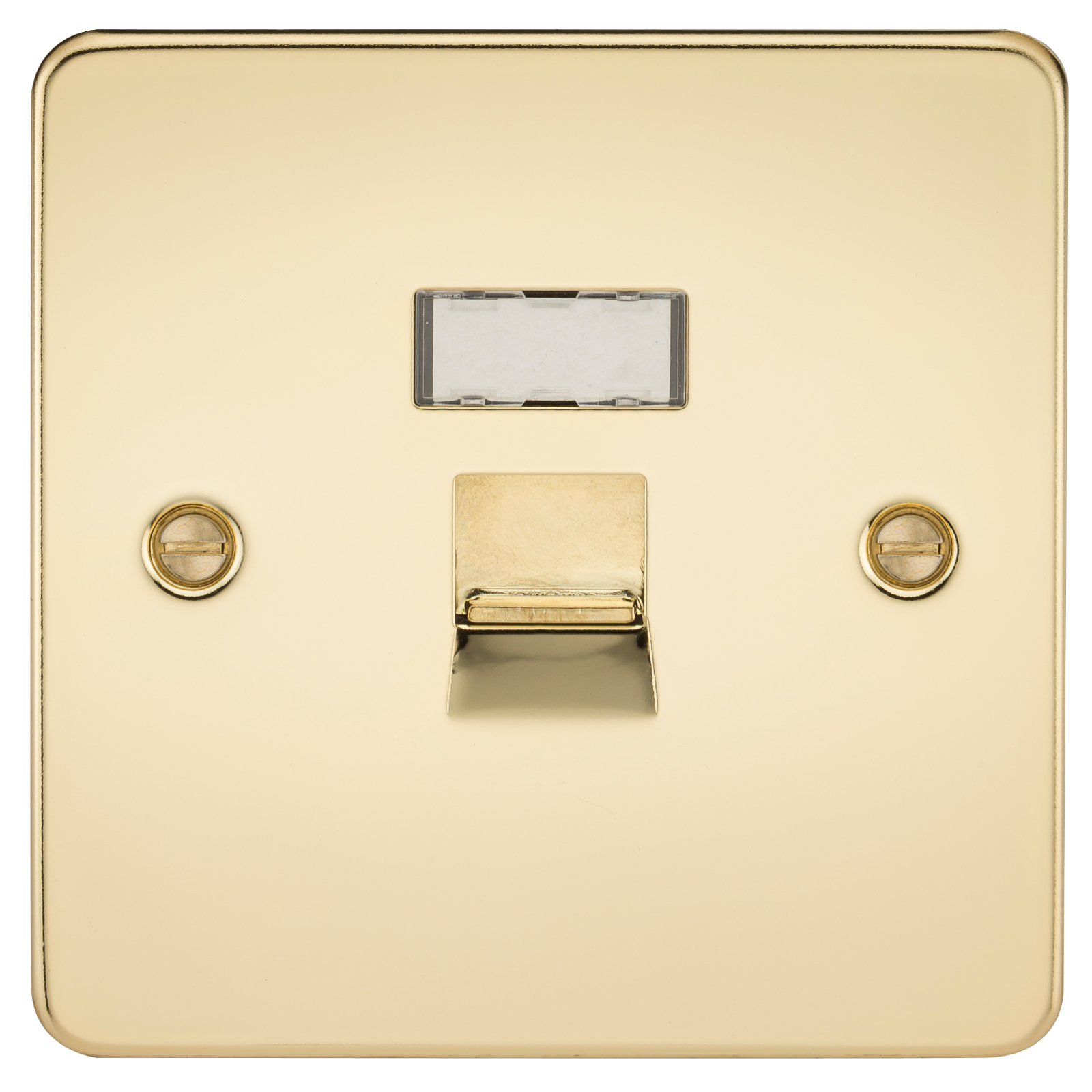 Flat Plate RJ45 Network Outlet - Polished Brass - FPRJ45PB 