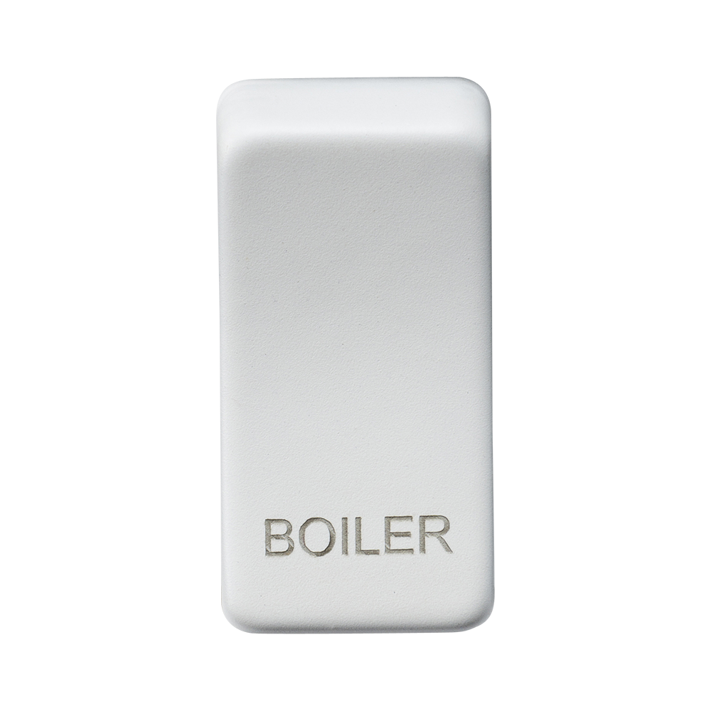 Switch Cover "Marked BOILER" - Matt White - GDBOILMW 