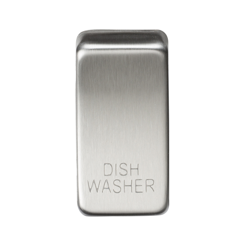 Switch Cover "Marked DISHWASHER" - Brushed Chrome - GDDISHBC 