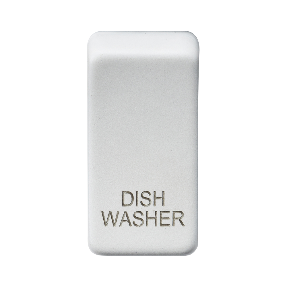 Switch Cover "Marked DISHWASHER" - Matt White - GDDISHMW 